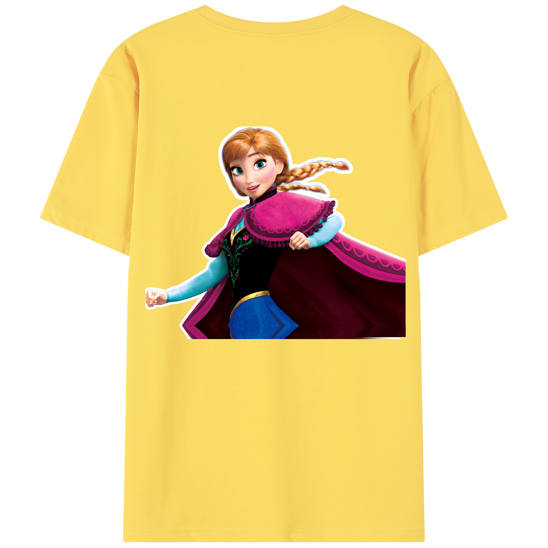 （画像用） アナと雪の女王 アンナ エルサ Frozen Anna Elsa 綿100％半袖Tシャツ（背面プリント）
