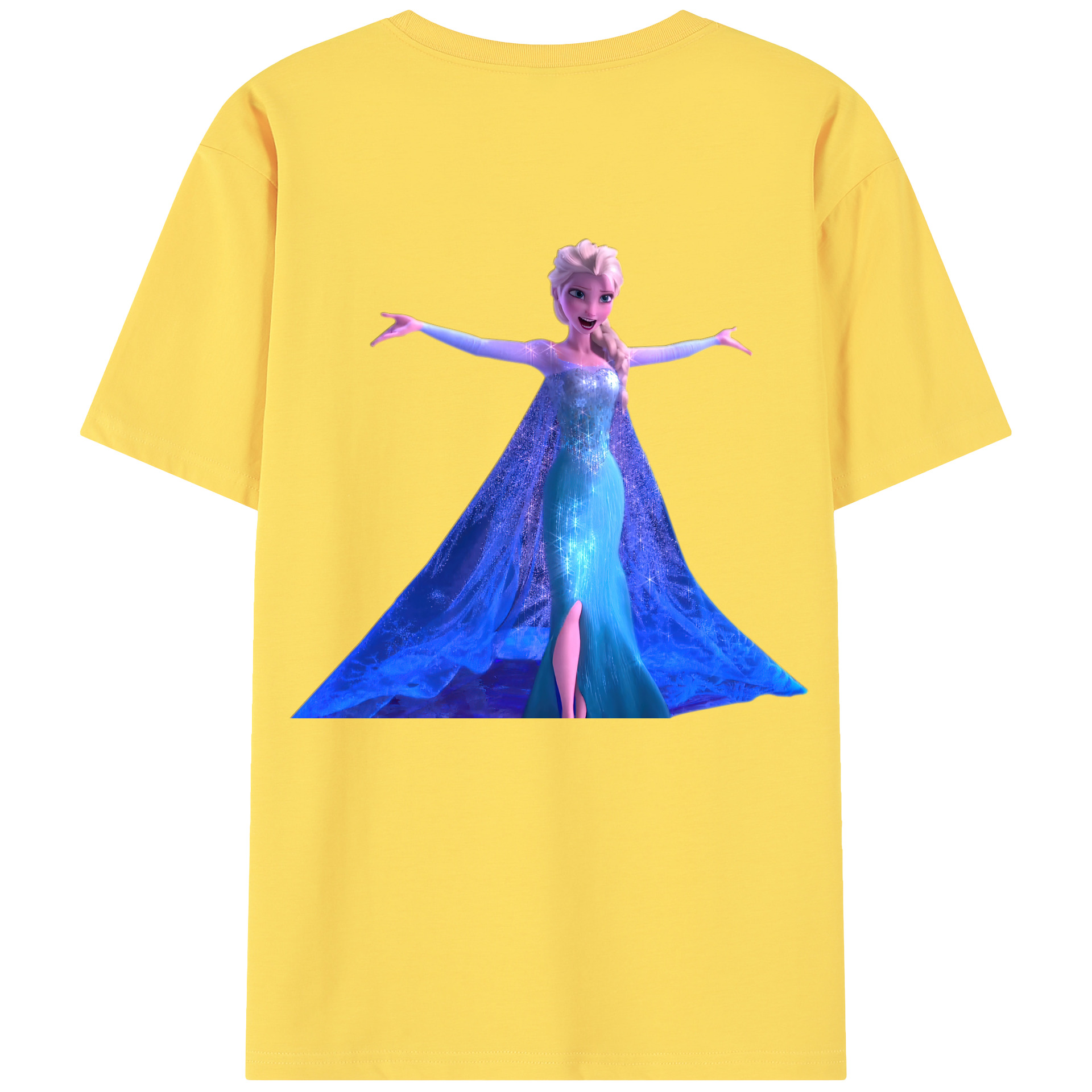 （画像用） アナと雪の女王 アンナ エルサ Frozen Anna Elsa 綿100％半袖Tシャツ（背面プリント）