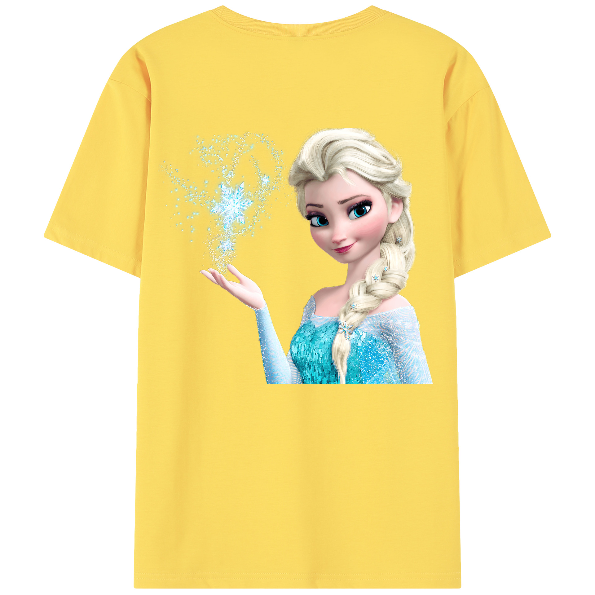 （画像用） アナと雪の女王 アンナ エルサ Frozen Anna Elsa 綿100％半袖Tシャツ（背面プリント）