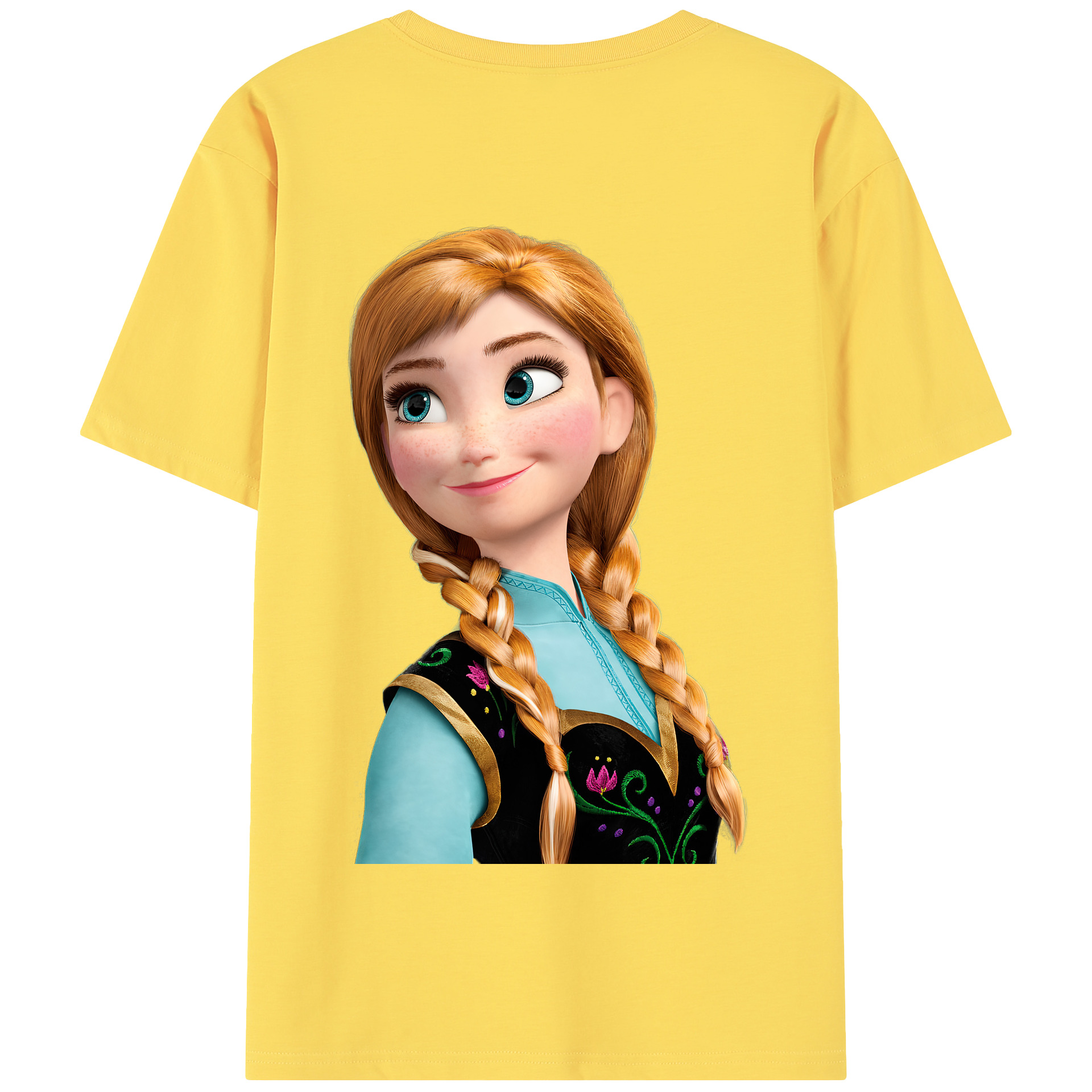 （画像用） アナと雪の女王 アンナ エルサ Frozen Anna Elsa 綿100％半袖Tシャツ（背面プリント）