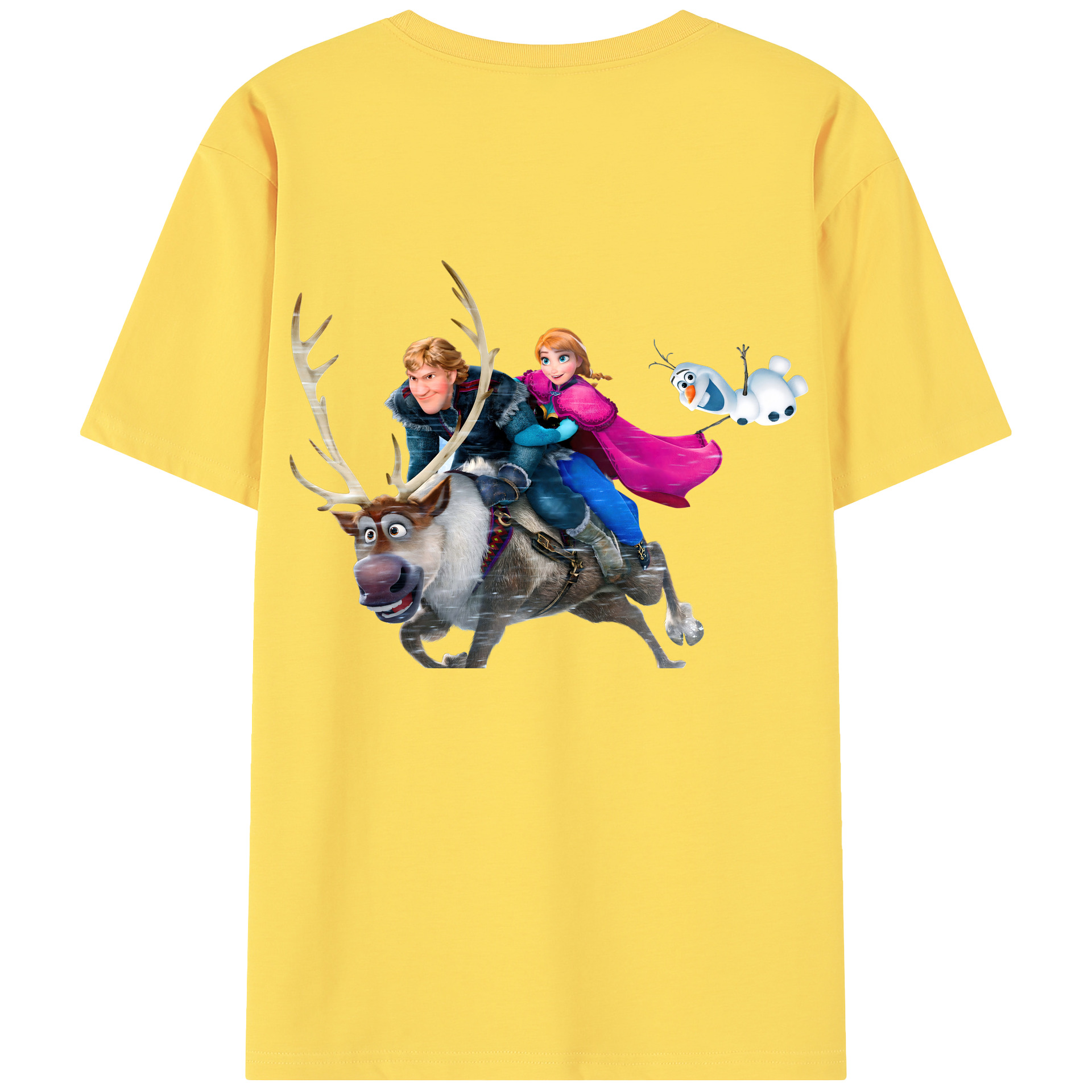 （画像用） アナと雪の女王 アンナ エルサ Frozen Anna Elsa 綿100％半袖Tシャツ（背面プリント）