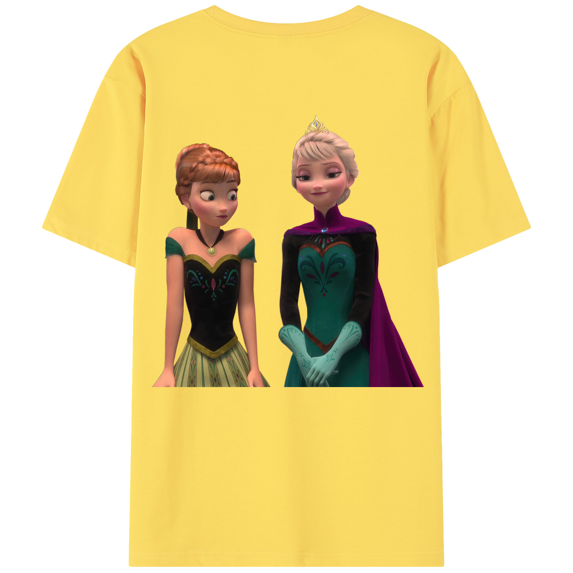 （画像用） アナと雪の女王 アンナ エルサ Frozen Anna Elsa 綿100％半袖Tシャツ（背面プリント）