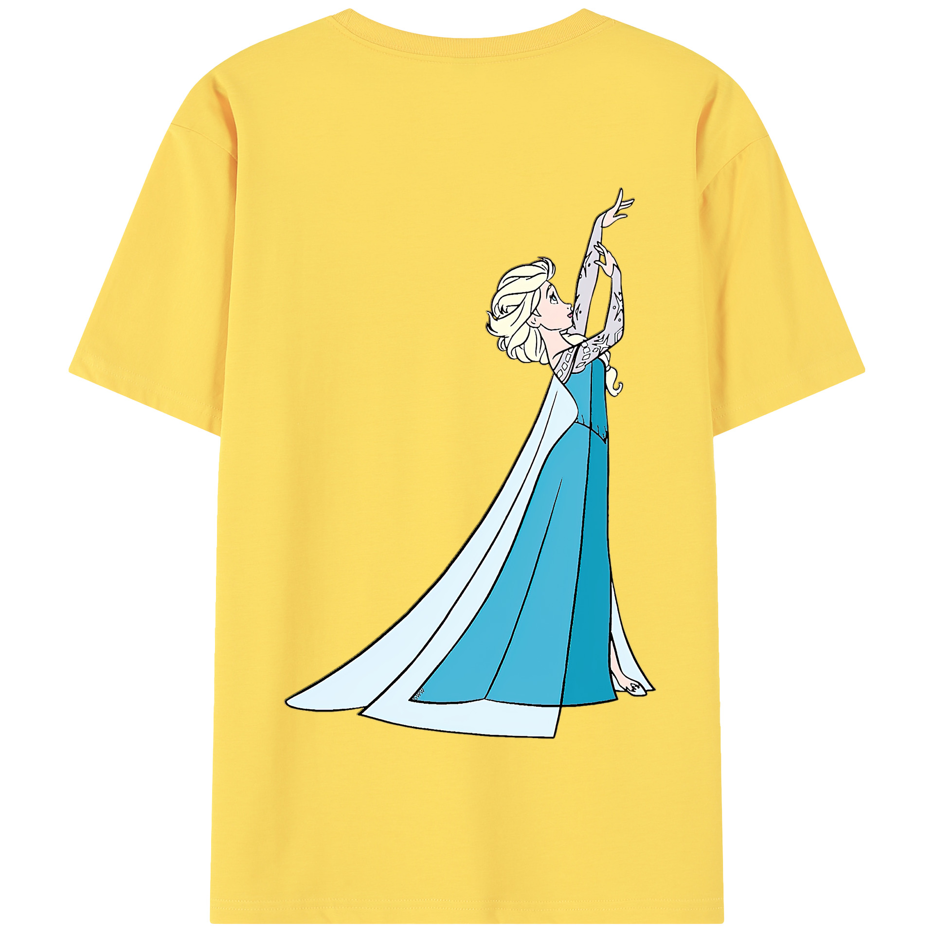 （画像用） アナと雪の女王 アンナ エルサ Frozen Anna Elsa 綿100％半袖Tシャツ（背面プリント）