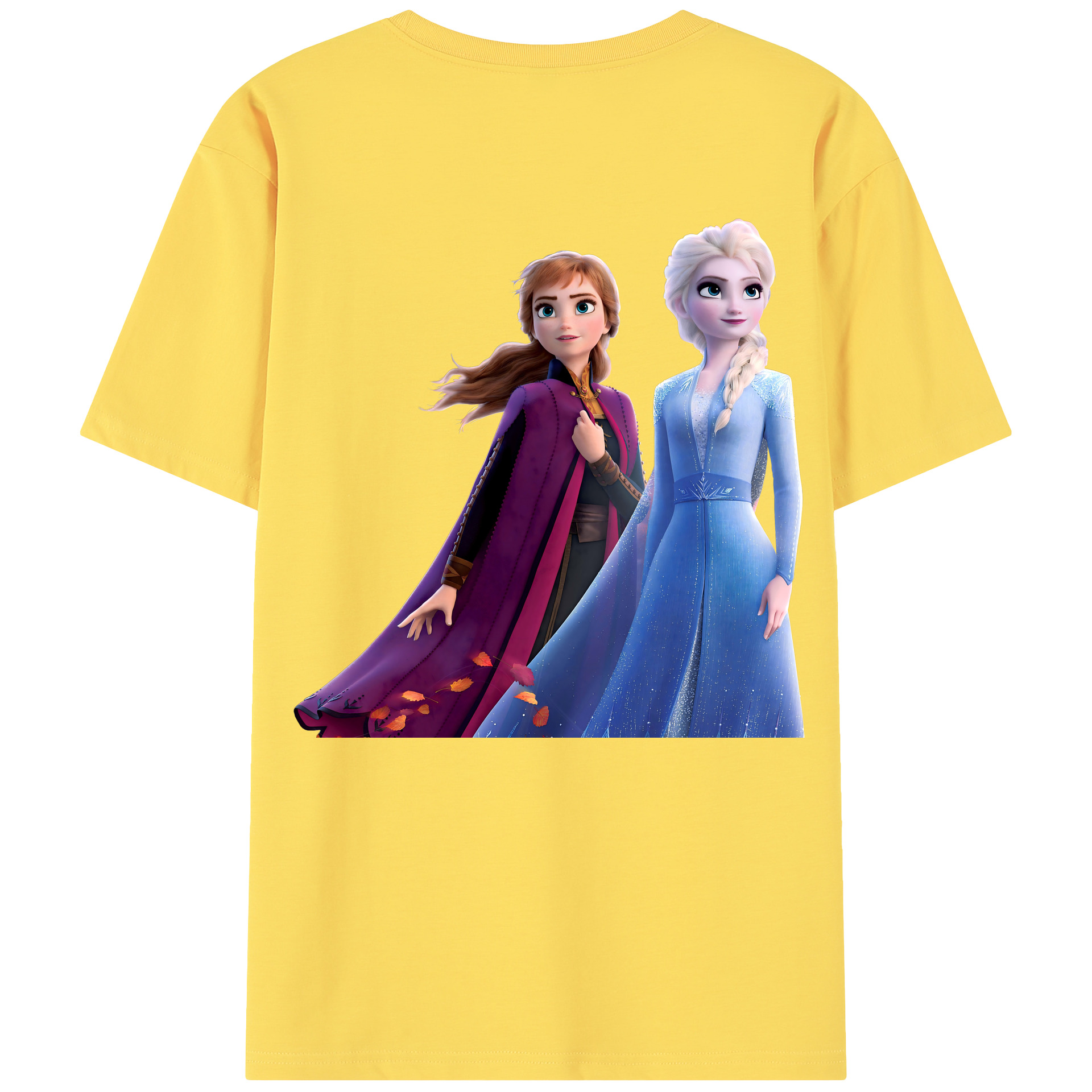 （画像用） アナと雪の女王 アンナ エルサ Frozen Anna Elsa 綿100％半袖Tシャツ（背面プリント）