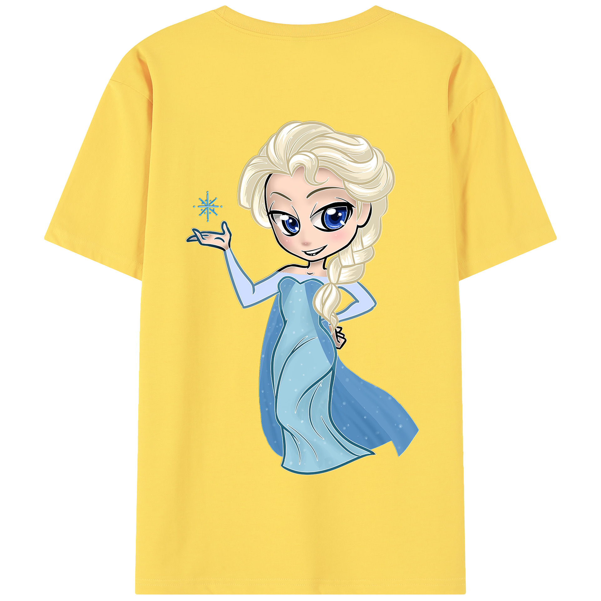 （画像用） アナと雪の女王 アンナ エルサ Frozen Anna Elsa 綿100％半袖Tシャツ（背面プリント）