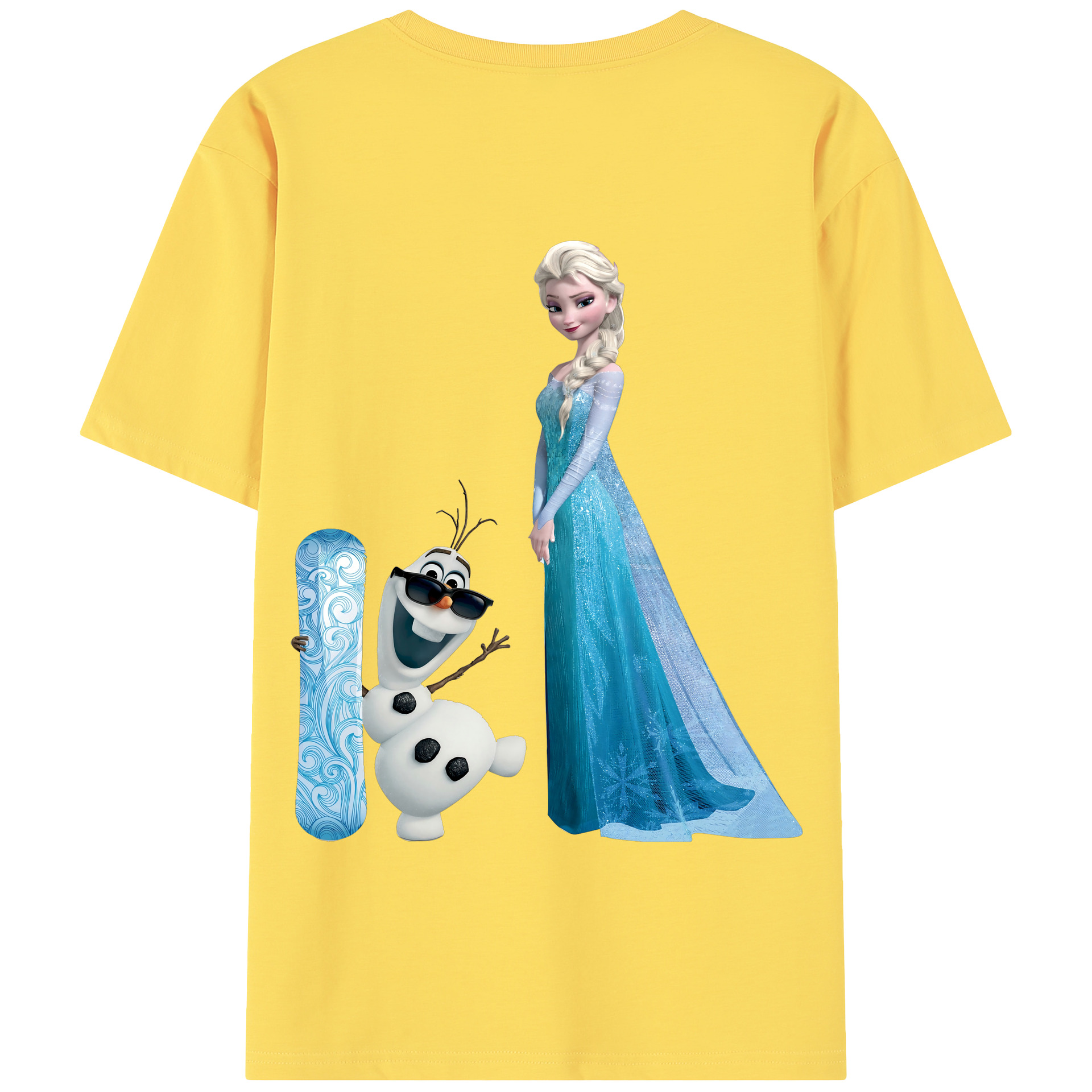 （画像用） アナと雪の女王 アンナ エルサ Frozen Anna Elsa 綿100％半袖Tシャツ（背面プリント）