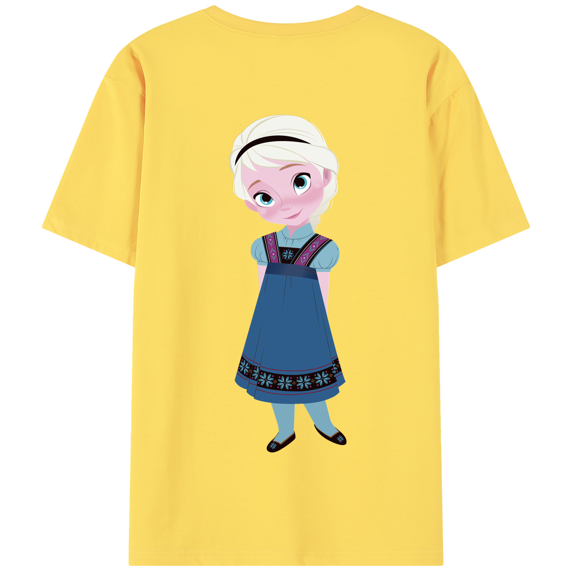 （画像用） アナと雪の女王 アンナ エルサ Frozen Anna Elsa 綿100％半袖Tシャツ（背面プリント）