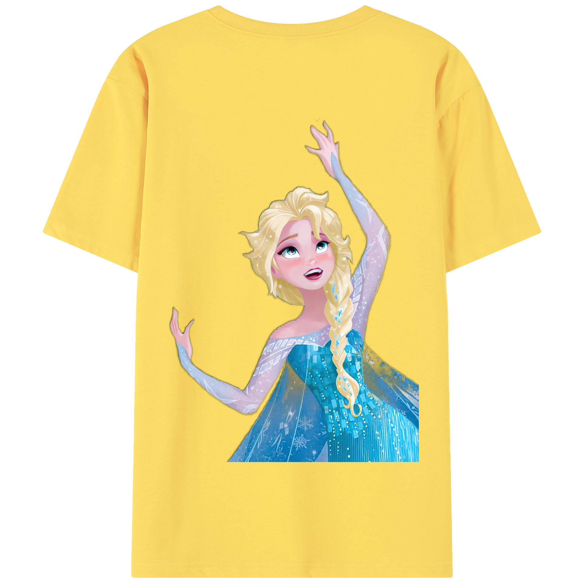 （画像用） アナと雪の女王 アンナ エルサ Frozen Anna Elsa 綿100％半袖Tシャツ（背面プリント）