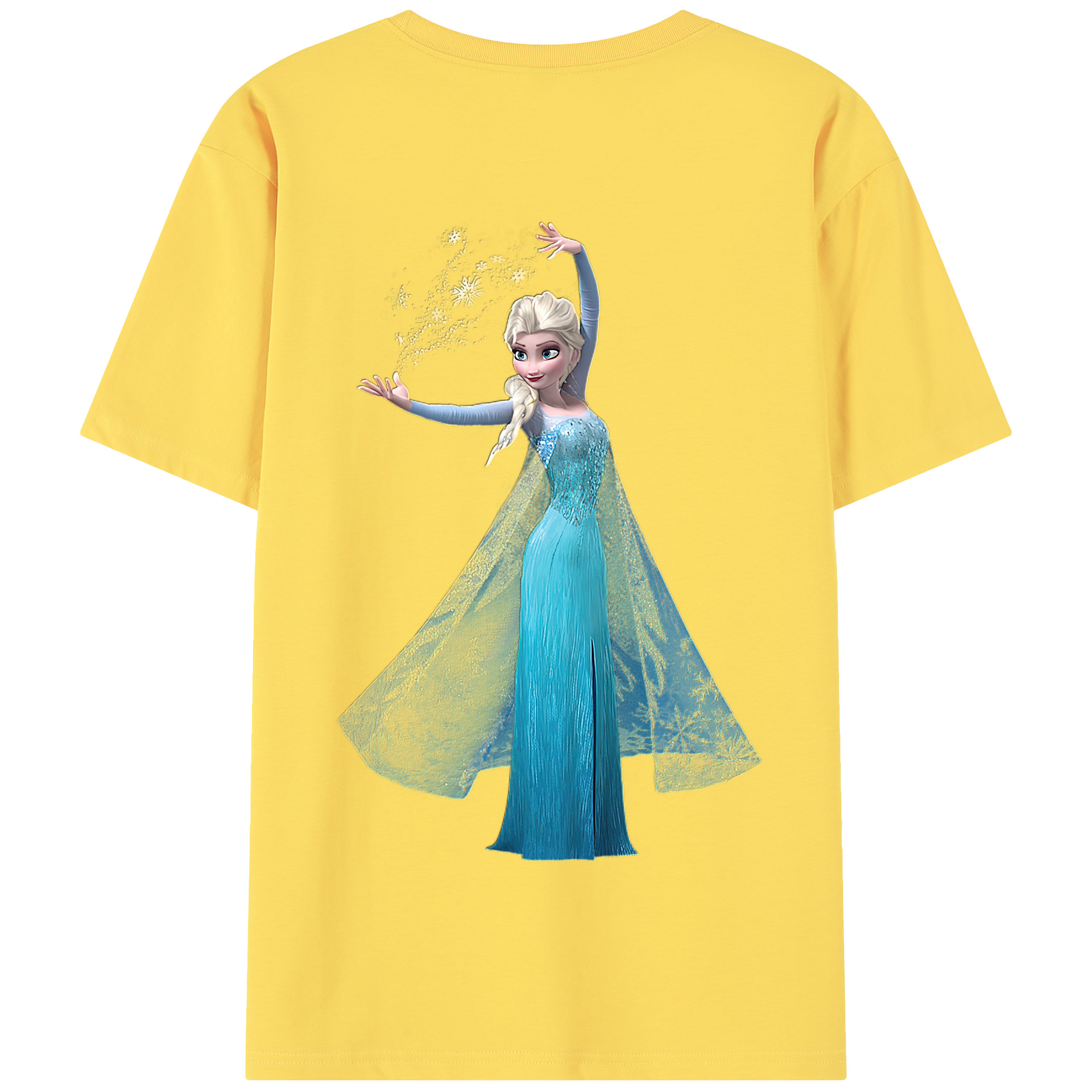 （画像用） アナと雪の女王 アンナ エルサ Frozen Anna Elsa 綿100％半袖Tシャツ（背面プリント）