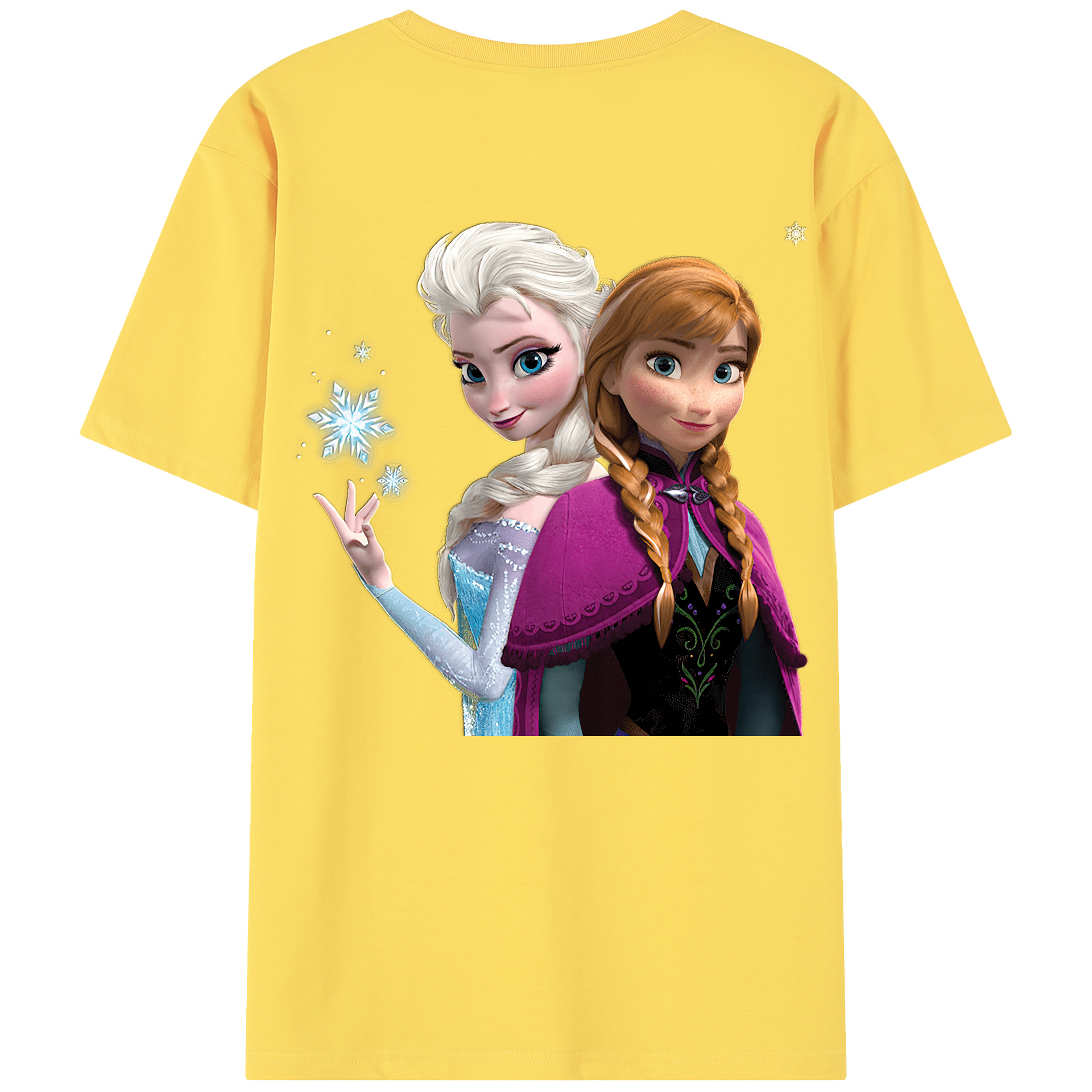 （画像用） アナと雪の女王 アンナ エルサ Frozen Anna Elsa 綿100％半袖Tシャツ（背面プリント）