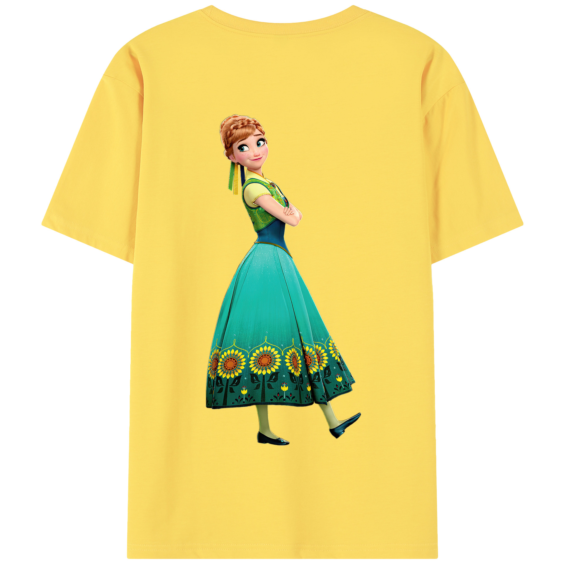 （画像用） アナと雪の女王 アンナ エルサ Frozen Anna Elsa 綿100％半袖Tシャツ（背面プリント）