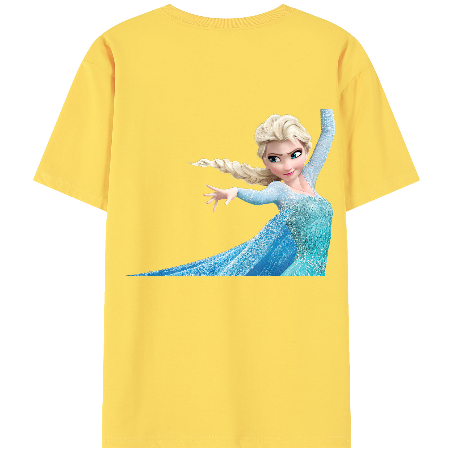 （画像用） アナと雪の女王 アンナ エルサ Frozen Anna Elsa 綿100％半袖Tシャツ（背面プリント）