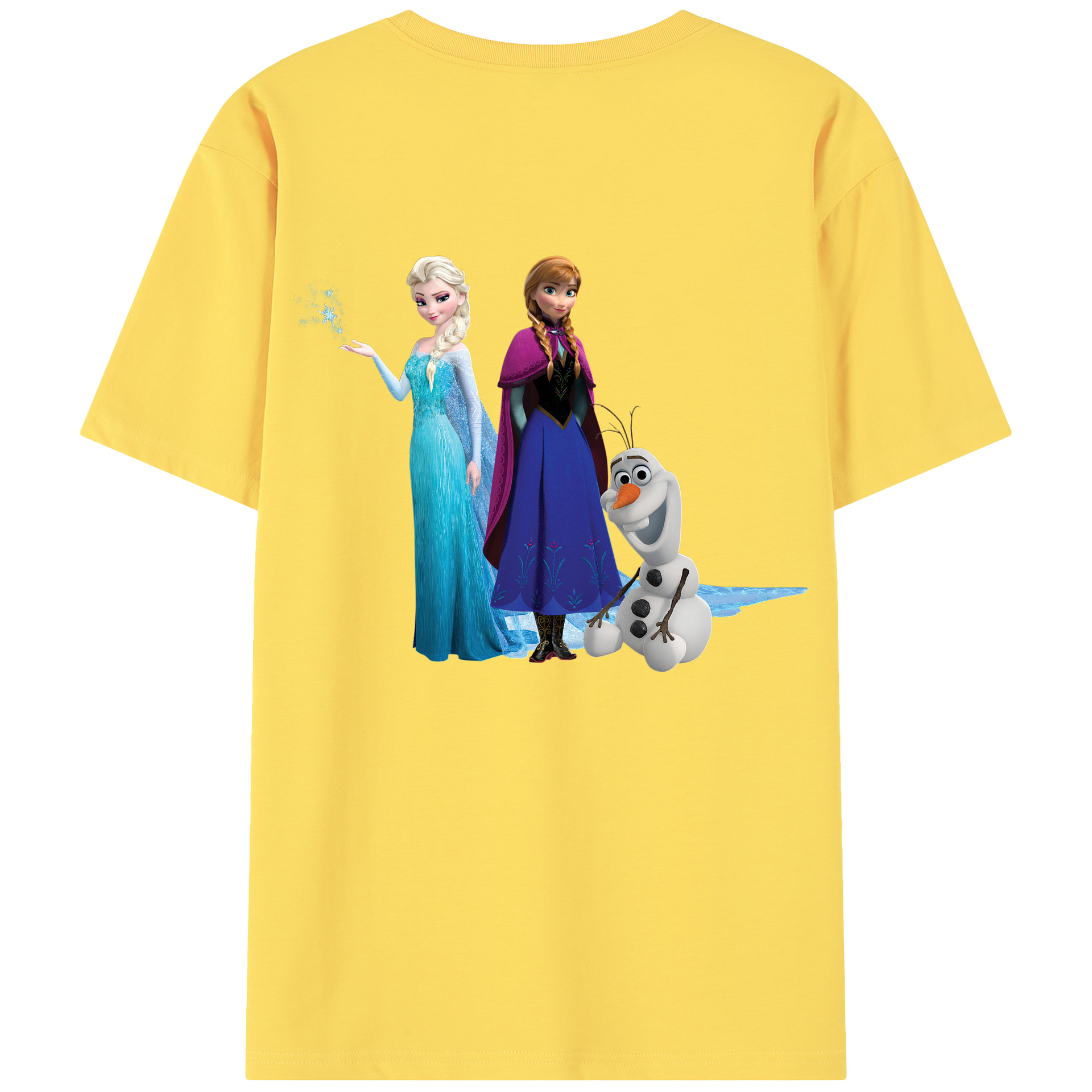 （画像用） アナと雪の女王 アンナ エルサ Frozen Anna Elsa 綿100％半袖Tシャツ（背面プリント）
