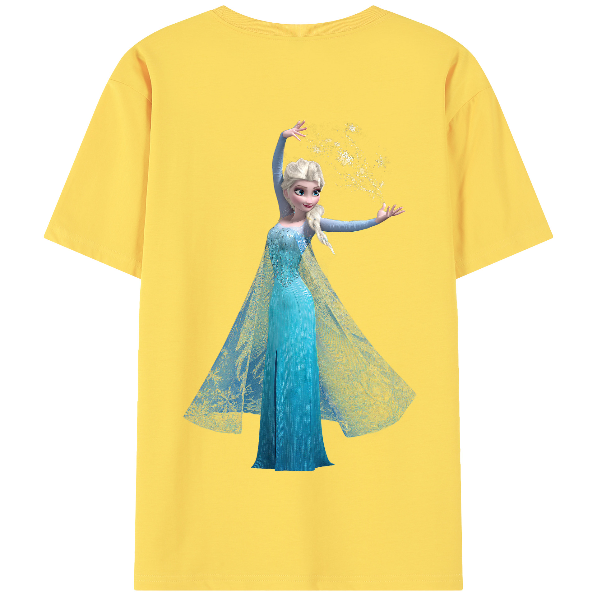 （画像用） アナと雪の女王 アンナ エルサ Frozen Anna Elsa 綿100％半袖Tシャツ（背面プリント）