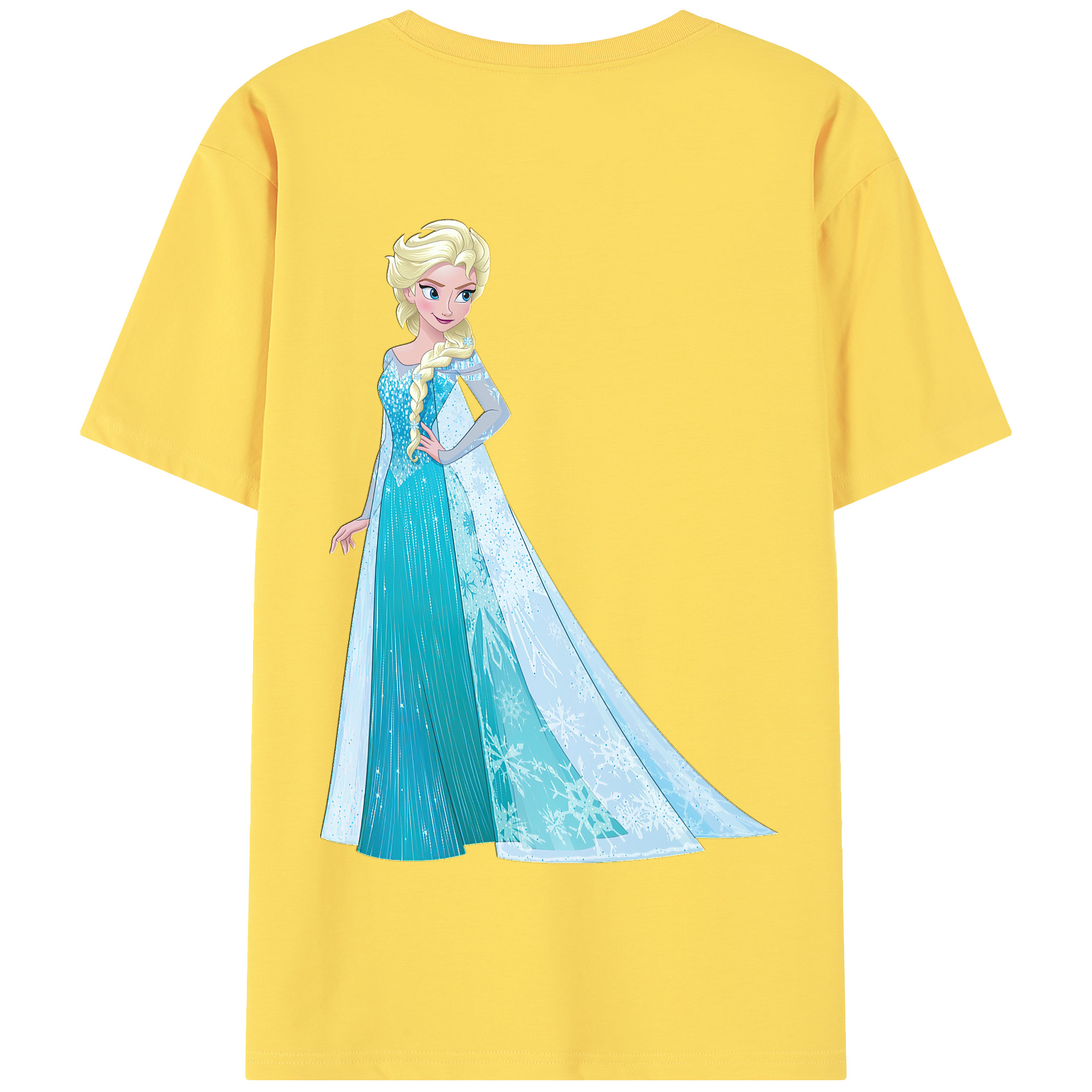 （画像用） アナと雪の女王 アンナ エルサ Frozen Anna Elsa 綿100％半袖Tシャツ（背面プリント）