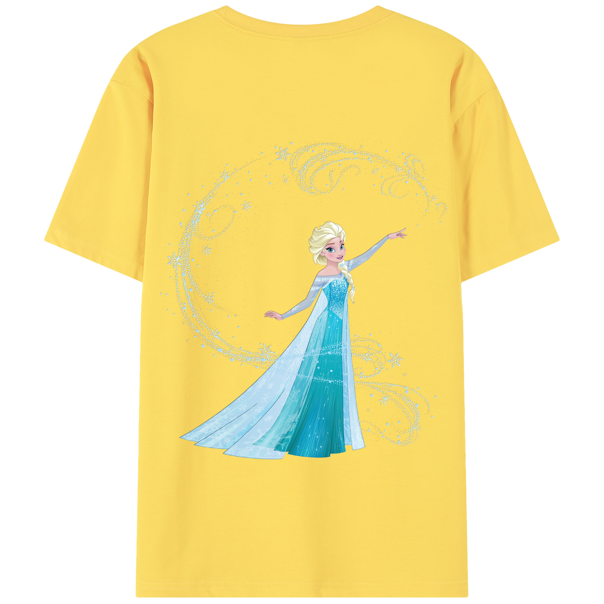 （画像用） アナと雪の女王 アンナ エルサ Frozen Anna Elsa 綿100％半袖Tシャツ（背面プリント）