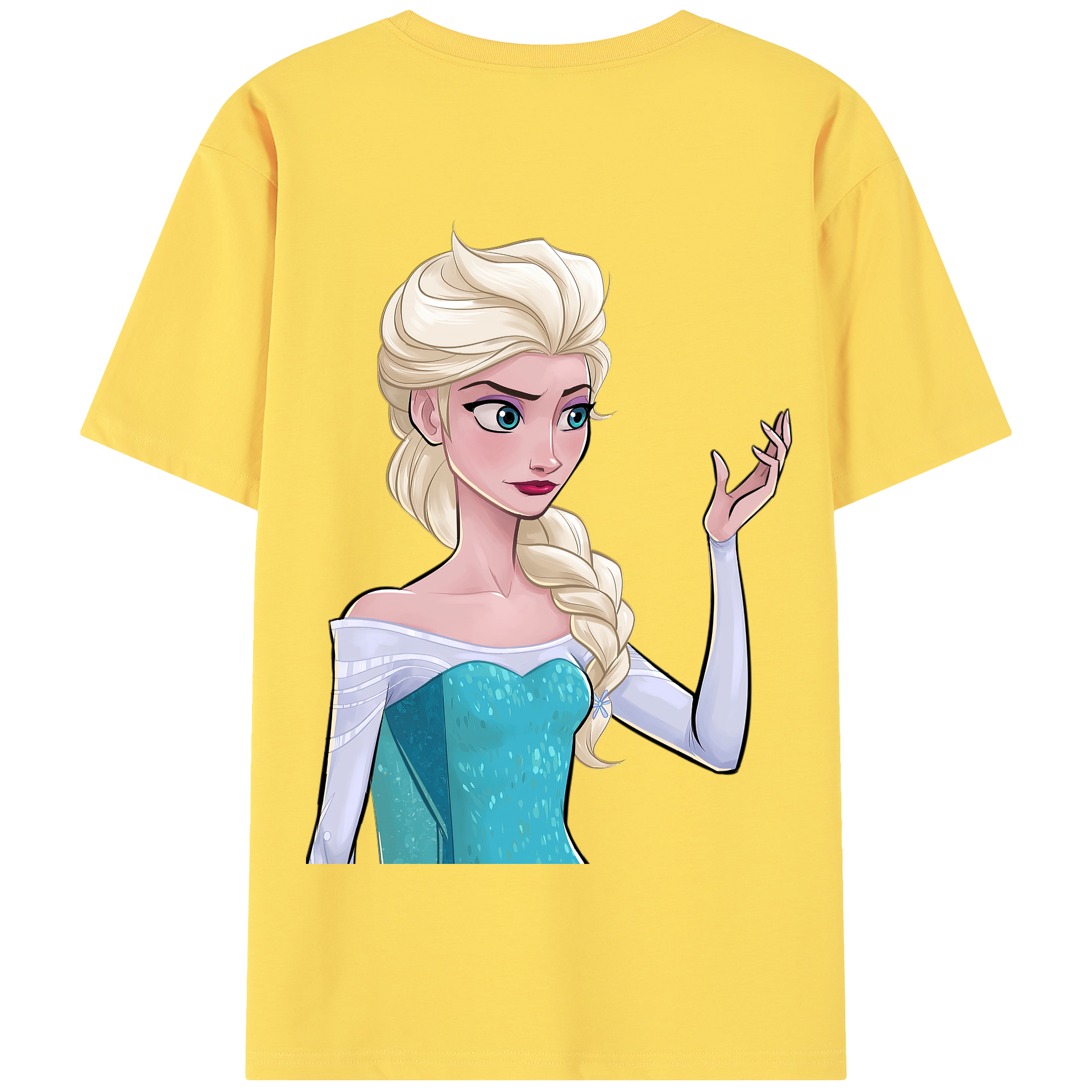 （画像用） アナと雪の女王 アンナ エルサ Frozen Anna Elsa 綿100％半袖Tシャツ（背面プリント）