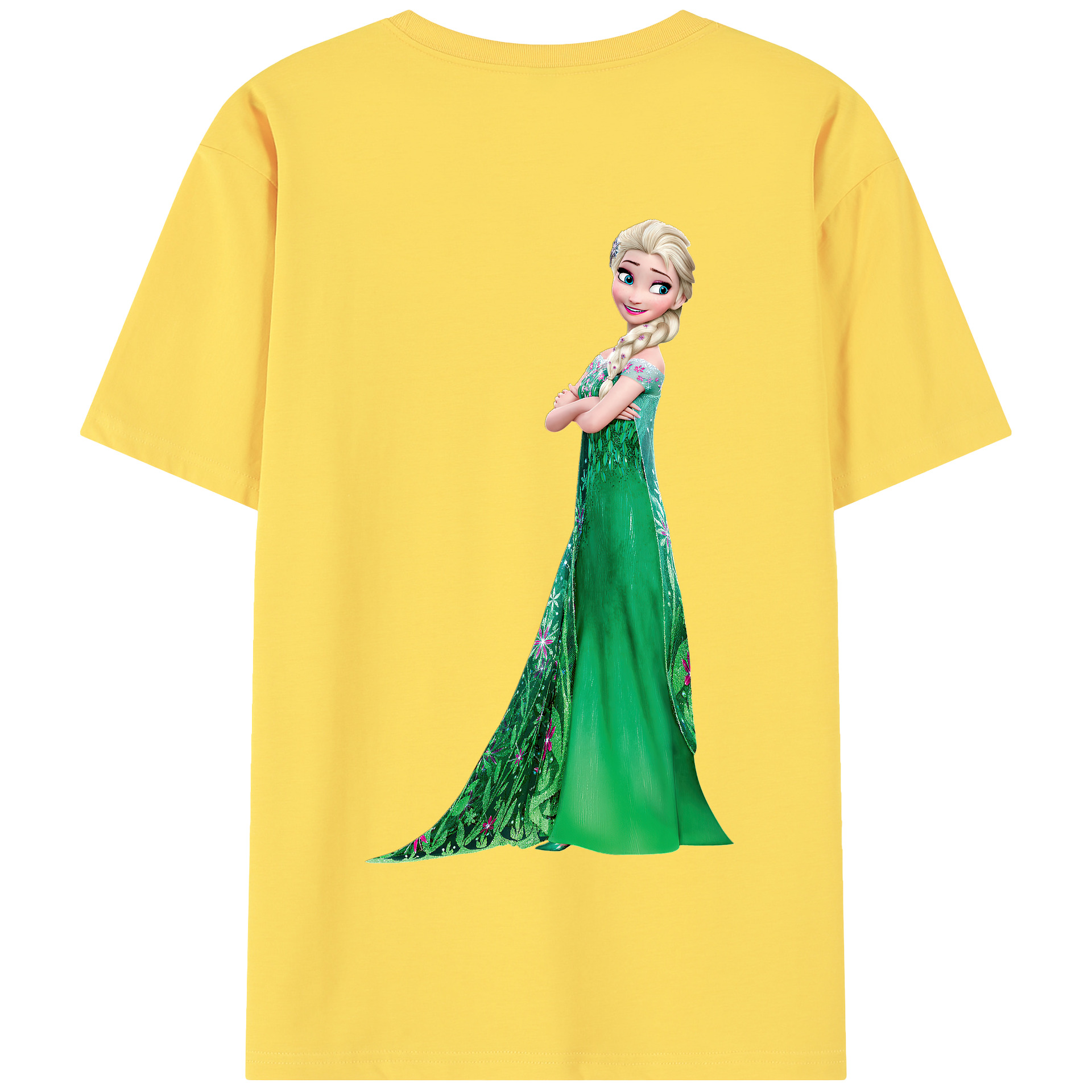 （画像用） アナと雪の女王 アンナ エルサ Frozen Anna Elsa 綿100％半袖Tシャツ（背面プリント）