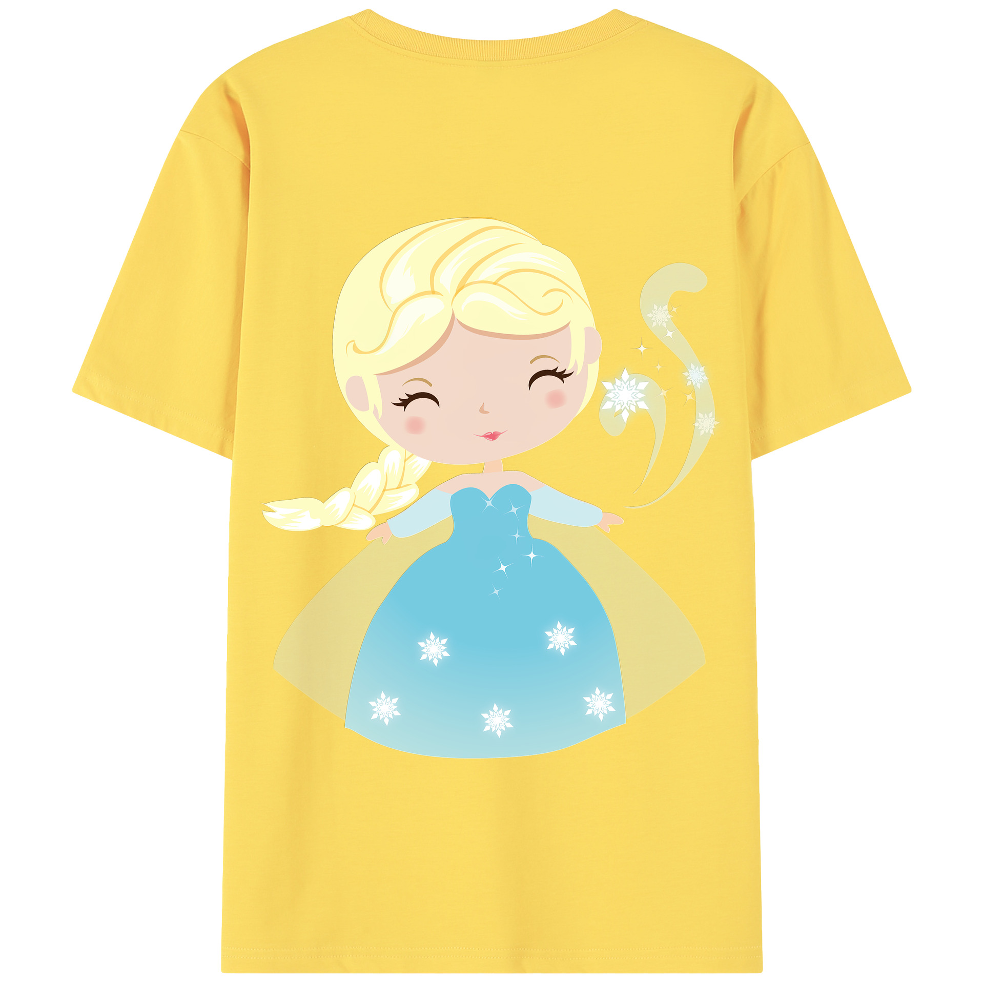 （画像用） アナと雪の女王 アンナ エルサ Frozen Anna Elsa 綿100％半袖Tシャツ（背面プリント）