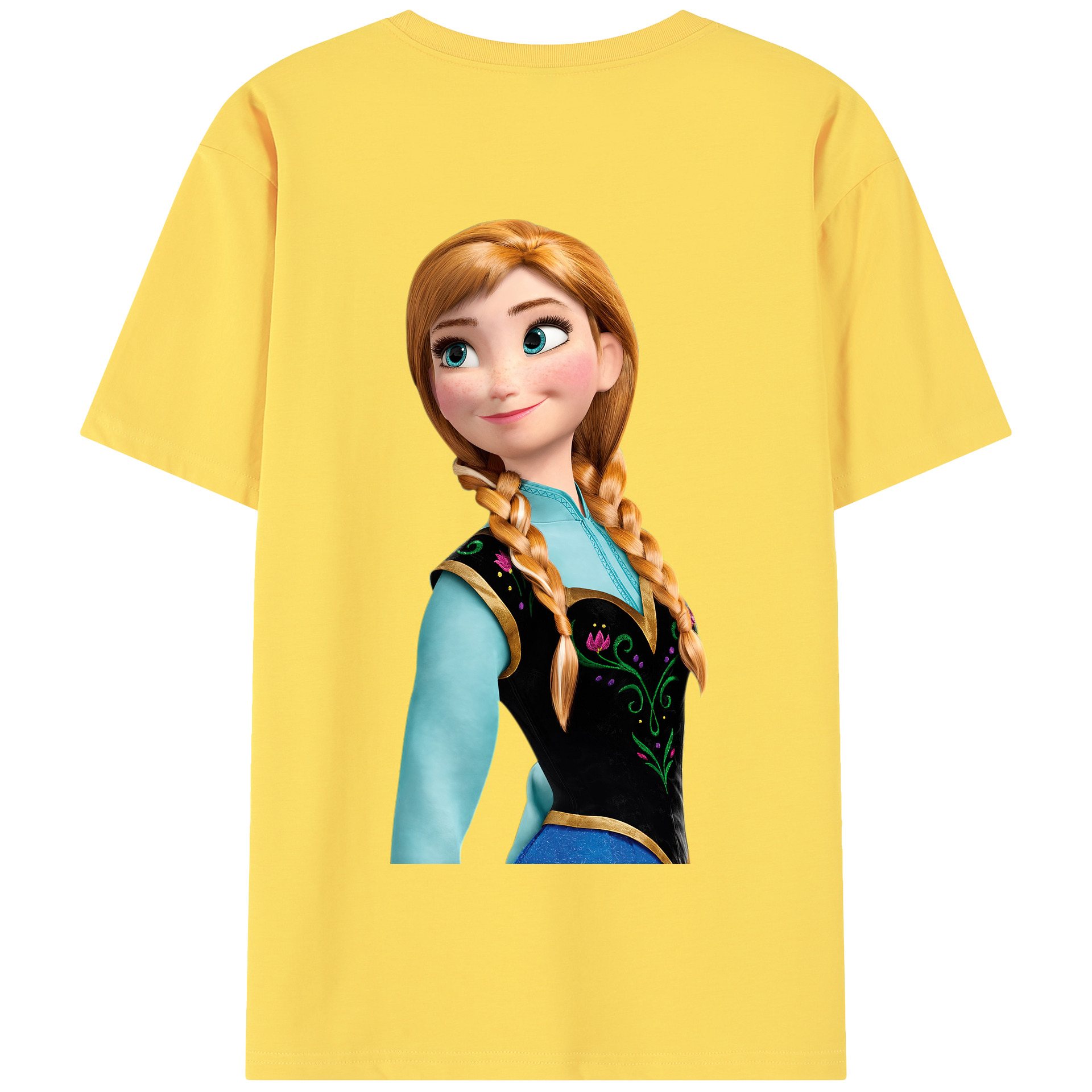 （画像用） アナと雪の女王 アンナ エルサ Frozen Anna Elsa 綿100％半袖Tシャツ（背面プリント）