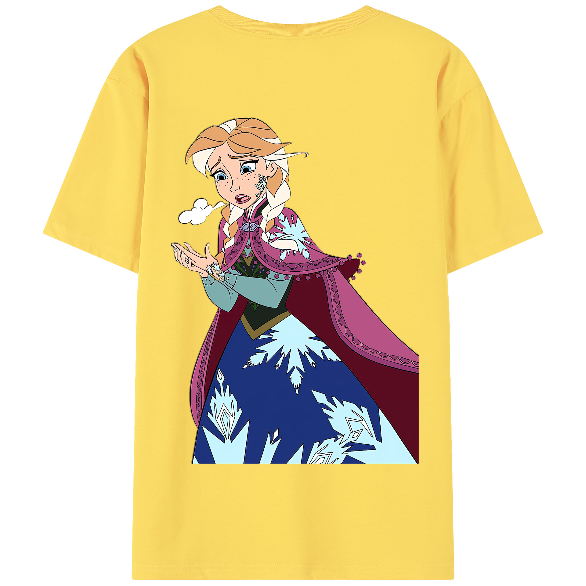 （画像用） アナと雪の女王 アンナ エルサ Frozen Anna Elsa 綿100％半袖Tシャツ（背面プリント）