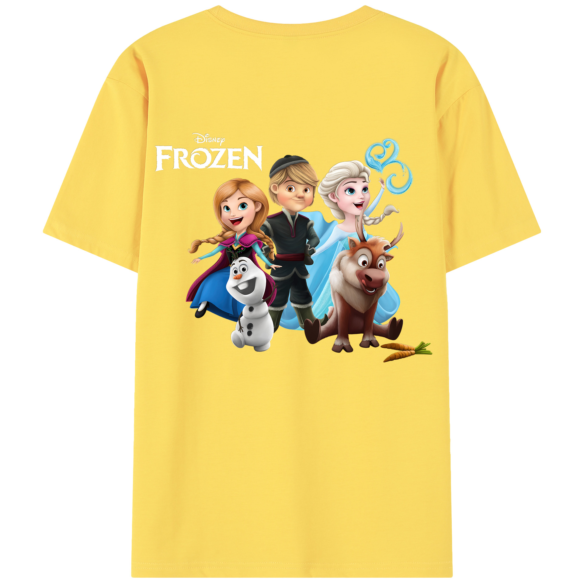 （画像用） アナと雪の女王 アンナ エルサ Frozen Anna Elsa 綿100％半袖Tシャツ（背面プリント）