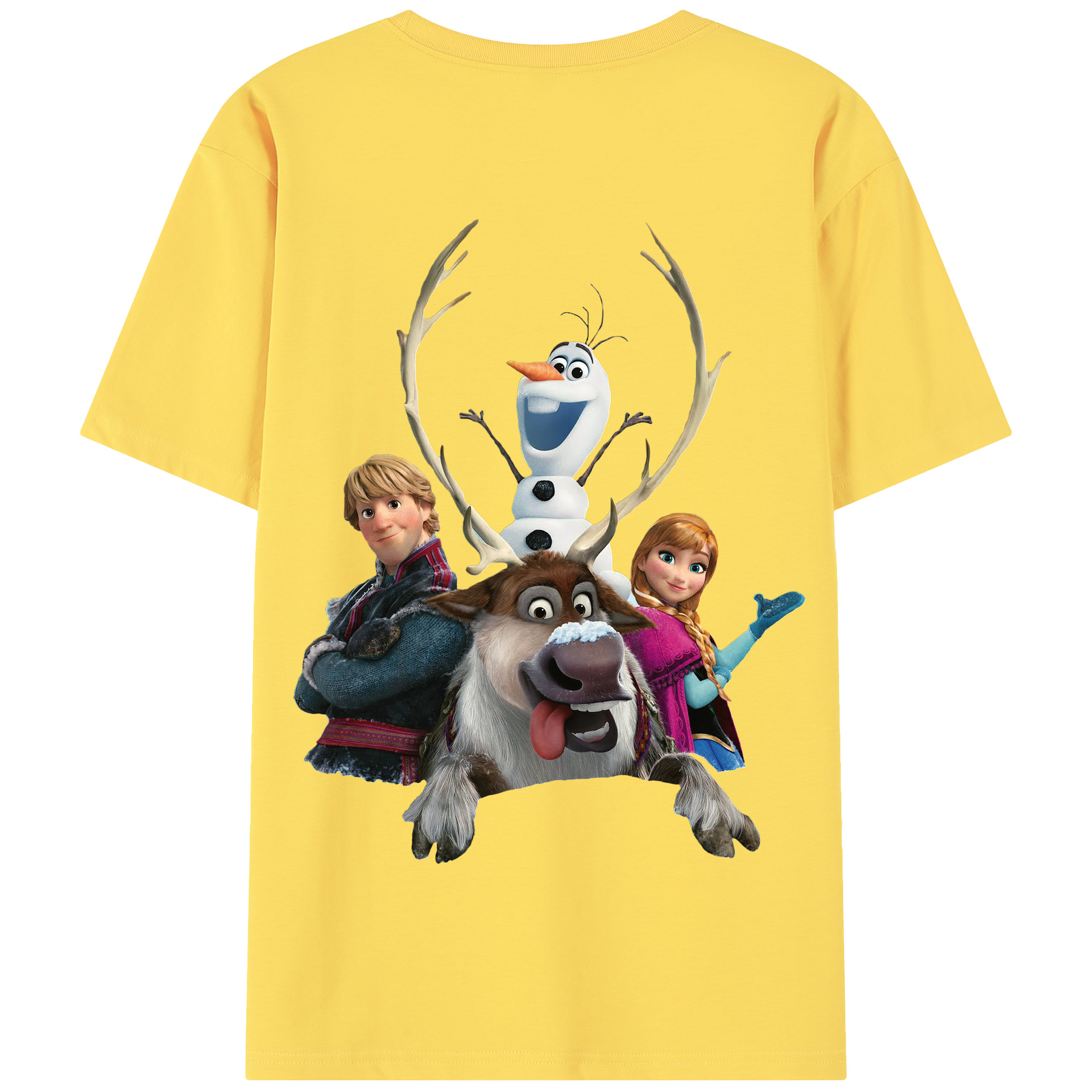 （画像用） アナと雪の女王 アンナ エルサ Frozen Anna Elsa 綿100％半袖Tシャツ（背面プリント）