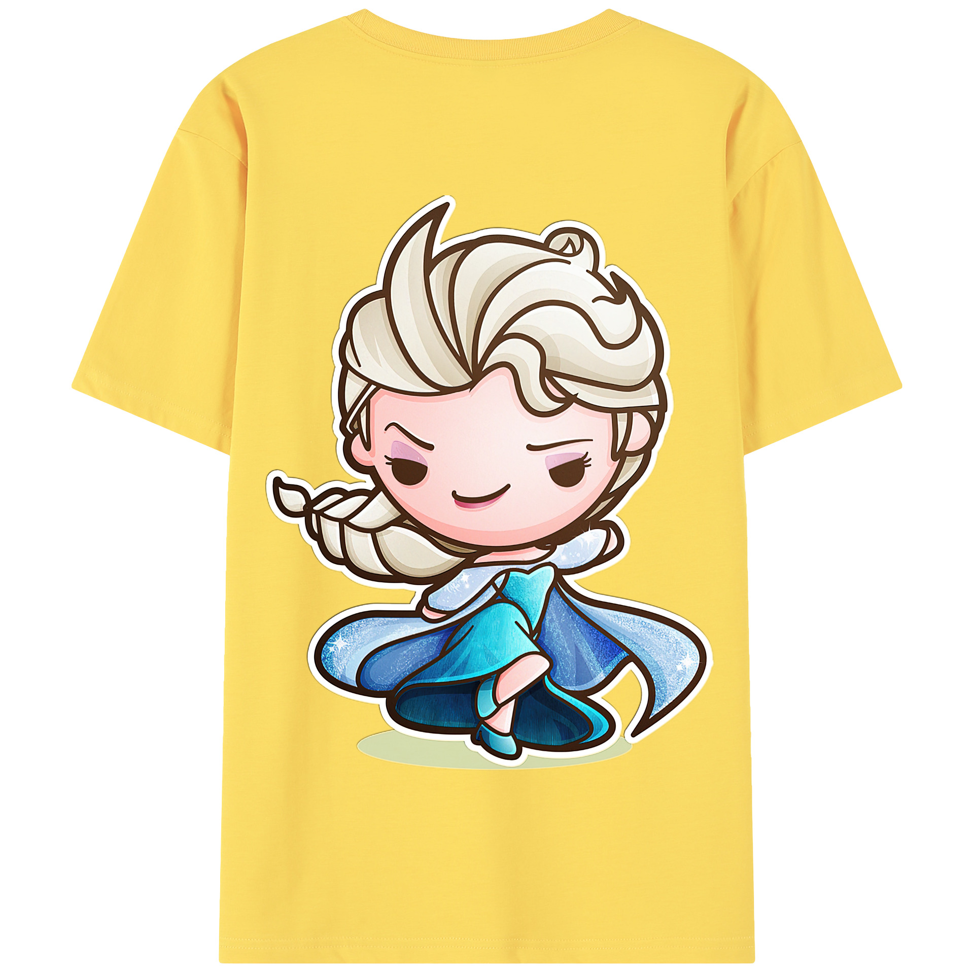 （画像用） アナと雪の女王 アンナ エルサ Frozen Anna Elsa 綿100％半袖Tシャツ（背面プリント）