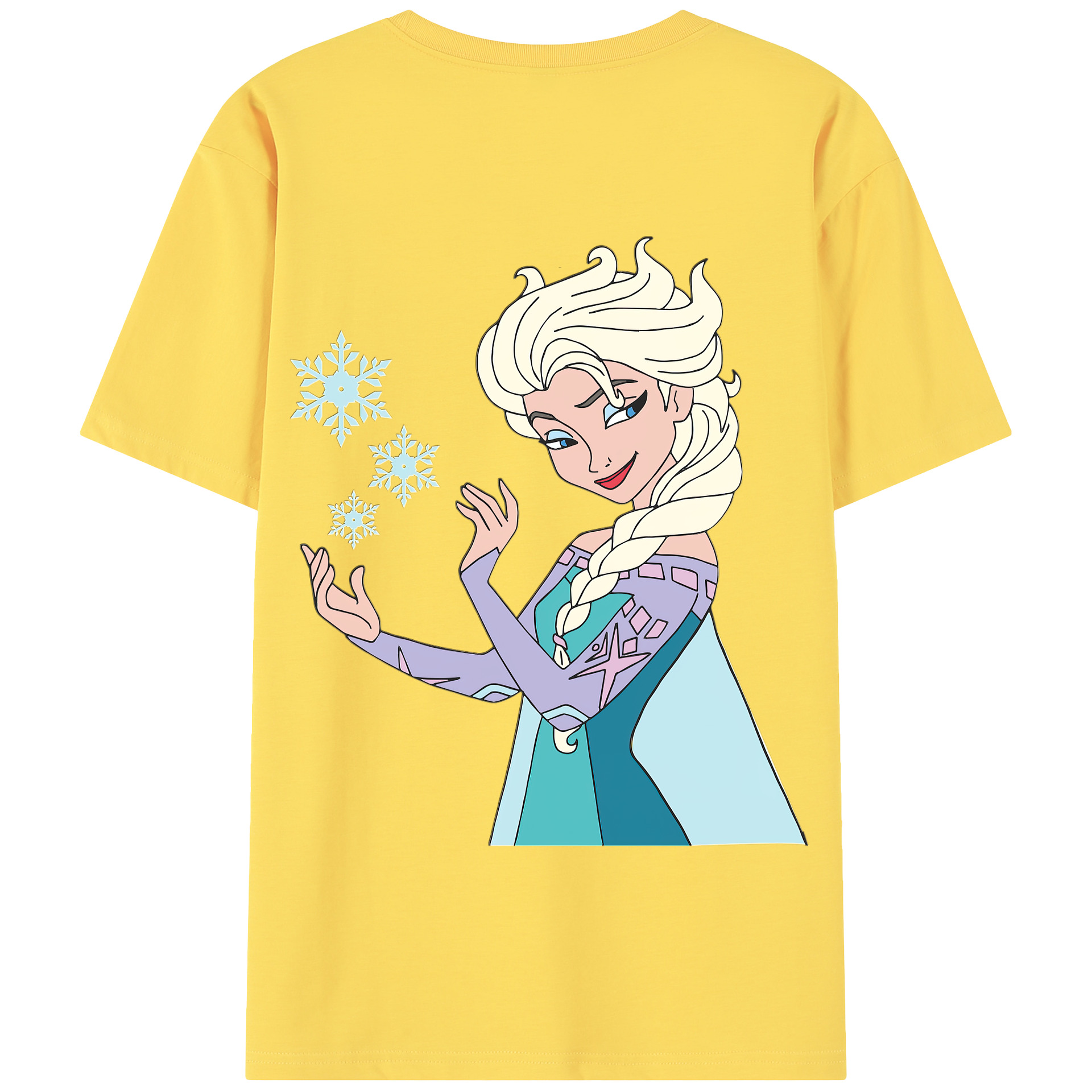 （画像用） アナと雪の女王 アンナ エルサ Frozen Anna Elsa 綿100％半袖Tシャツ（背面プリント）