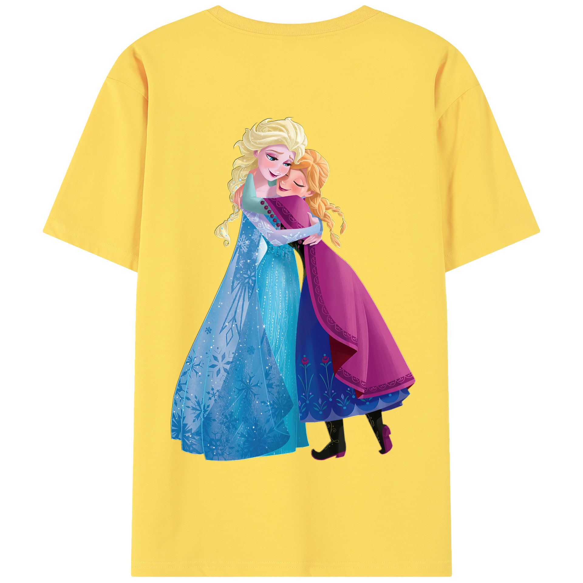 （画像用） アナと雪の女王 アンナ エルサ Frozen Anna Elsa 綿100％半袖Tシャツ（背面プリント）