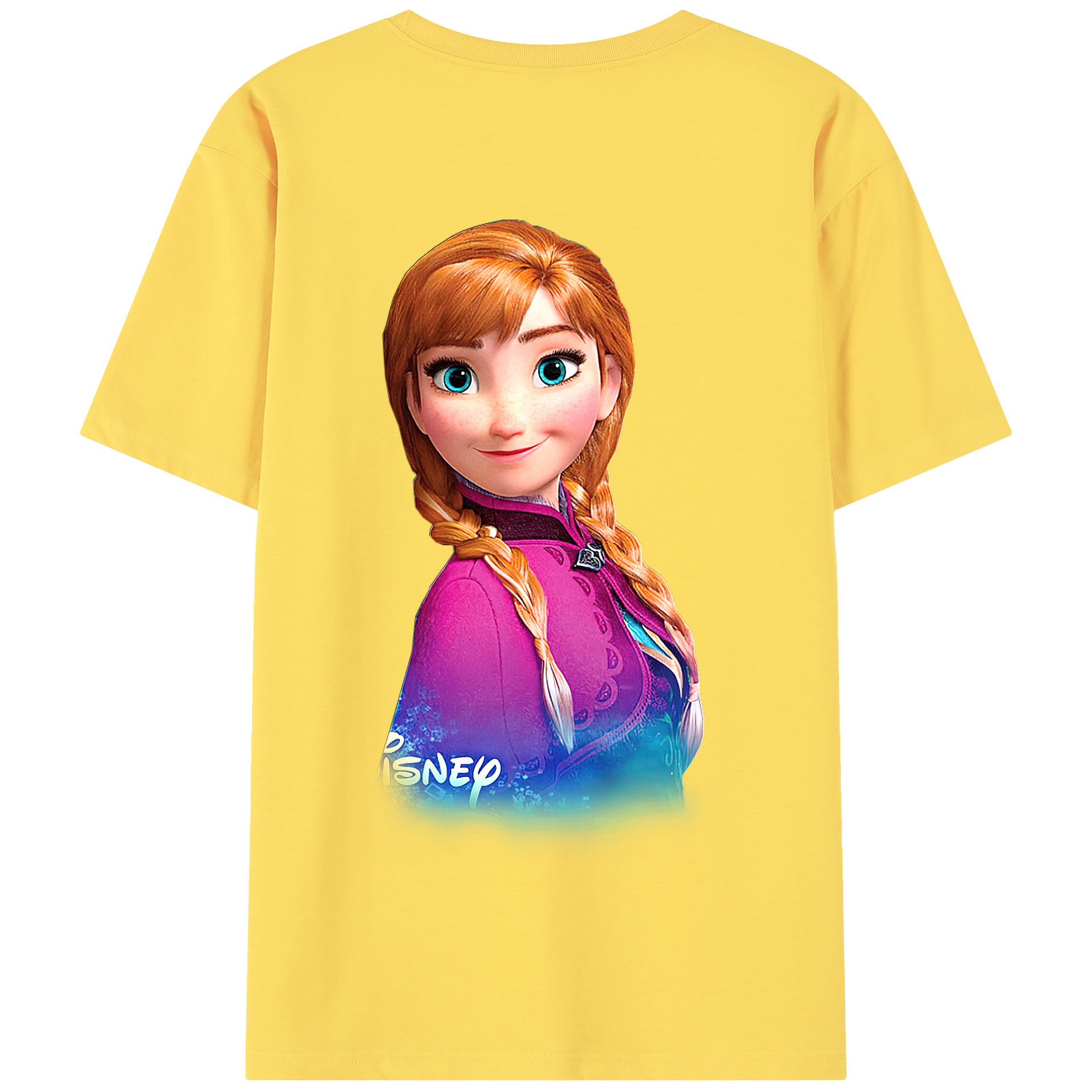 （画像用） アナと雪の女王 アンナ エルサ Frozen Anna Elsa 綿100％半袖Tシャツ（背面プリント）