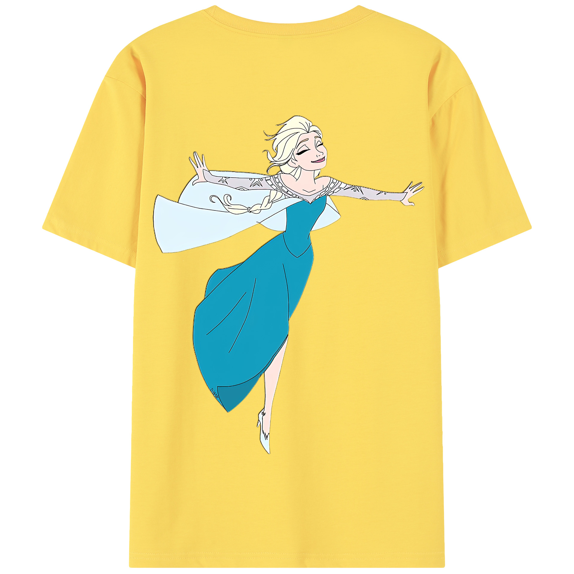 （画像用） アナと雪の女王 アンナ エルサ Frozen Anna Elsa 綿100％半袖Tシャツ（背面プリント）