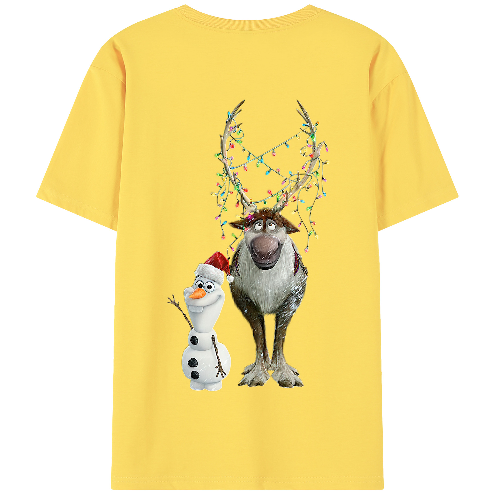 （画像用） アナと雪の女王 アンナ エルサ Frozen Anna Elsa 綿100％半袖Tシャツ（背面プリント）