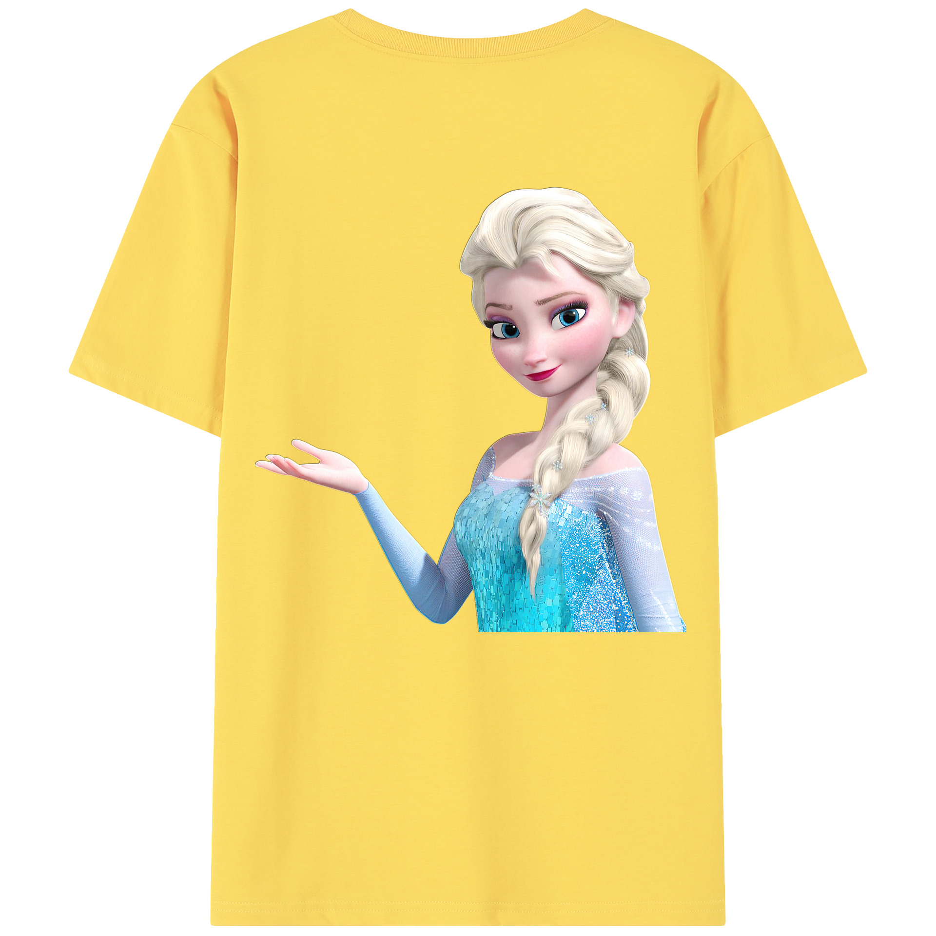 （画像用） アナと雪の女王 アンナ エルサ Frozen Anna Elsa 綿100％半袖Tシャツ（背面プリント）