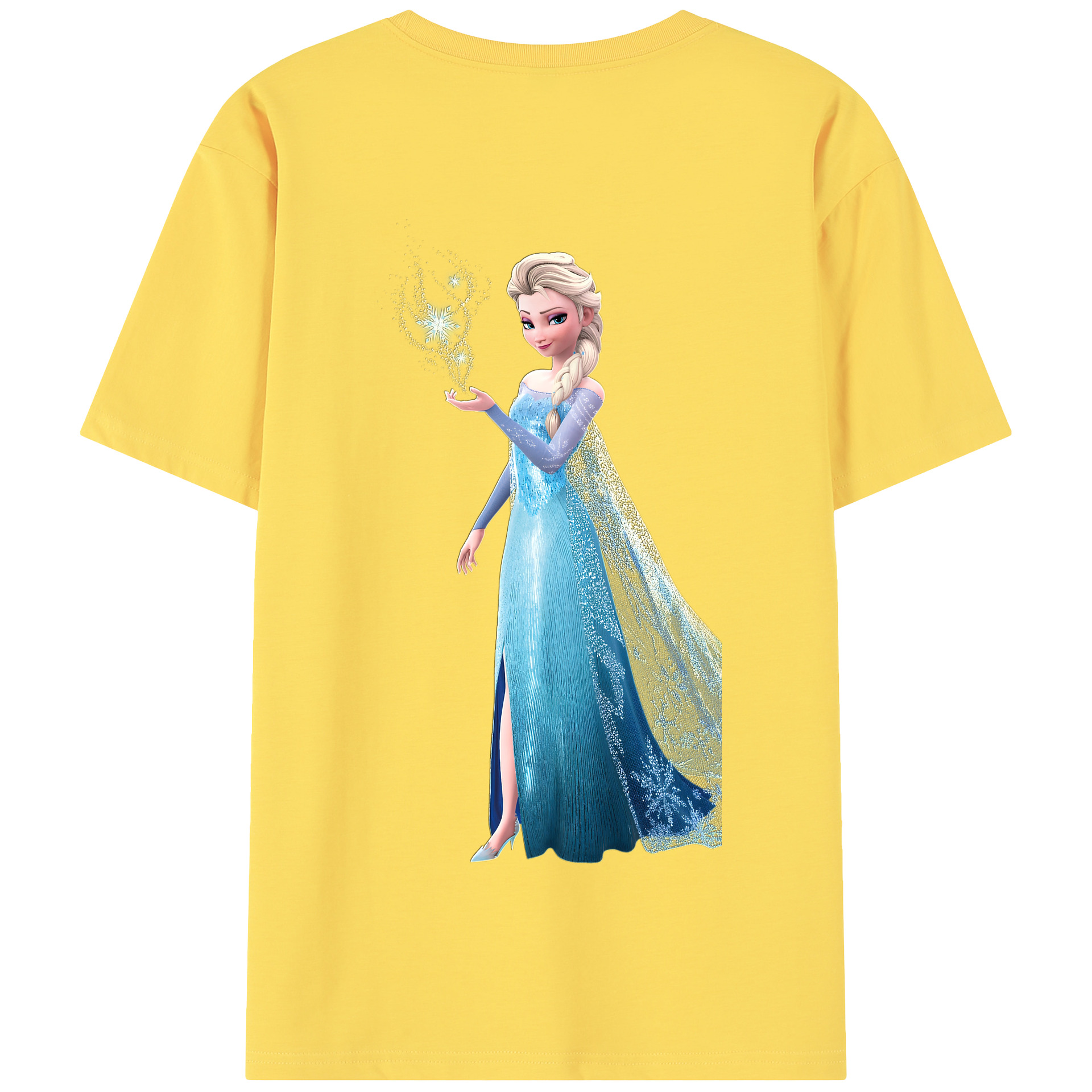 （画像用） アナと雪の女王 アンナ エルサ Frozen Anna Elsa 綿100％半袖Tシャツ（背面プリント）