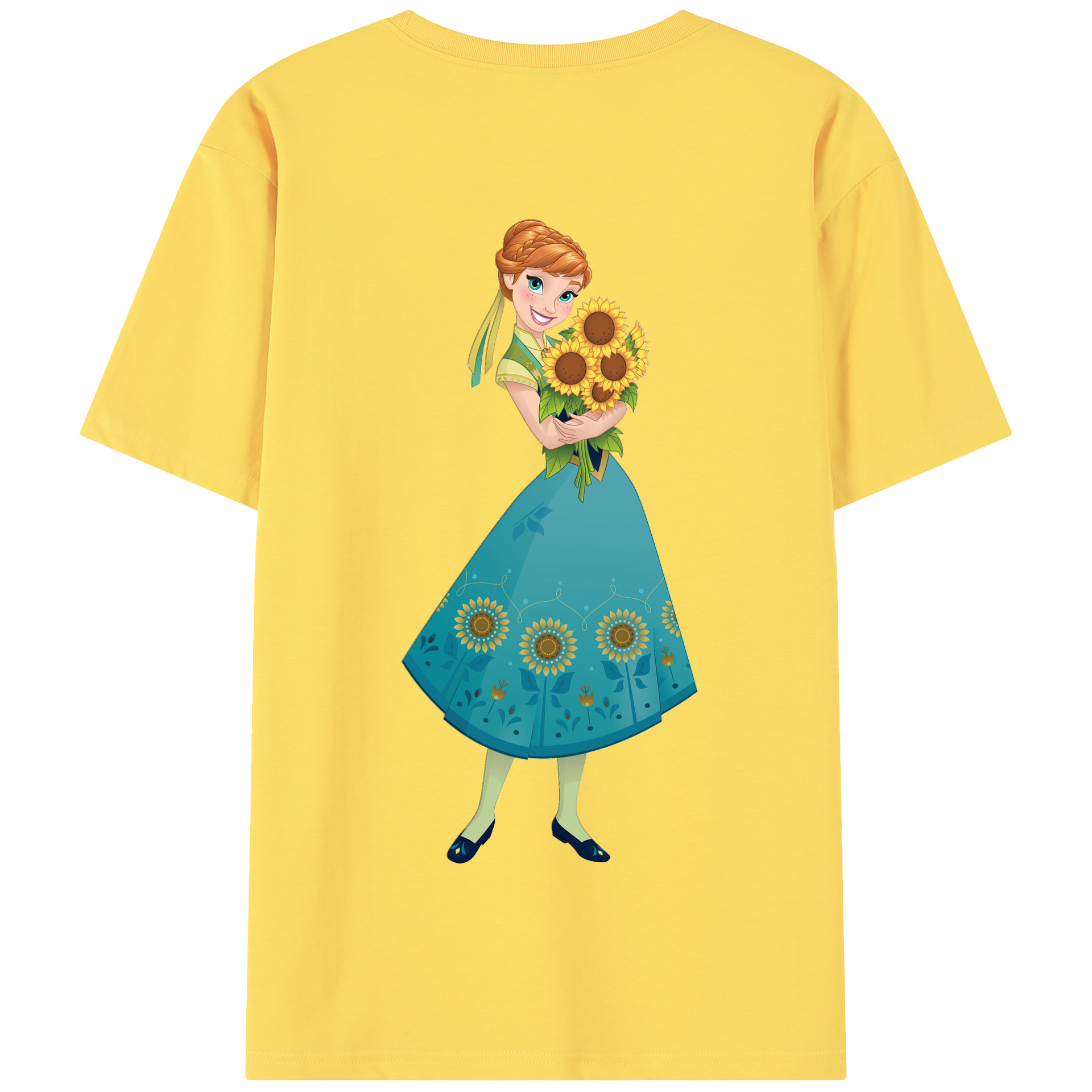 （画像用） アナと雪の女王 アンナ エルサ Frozen Anna Elsa 綿100％半袖Tシャツ（背面プリント）
