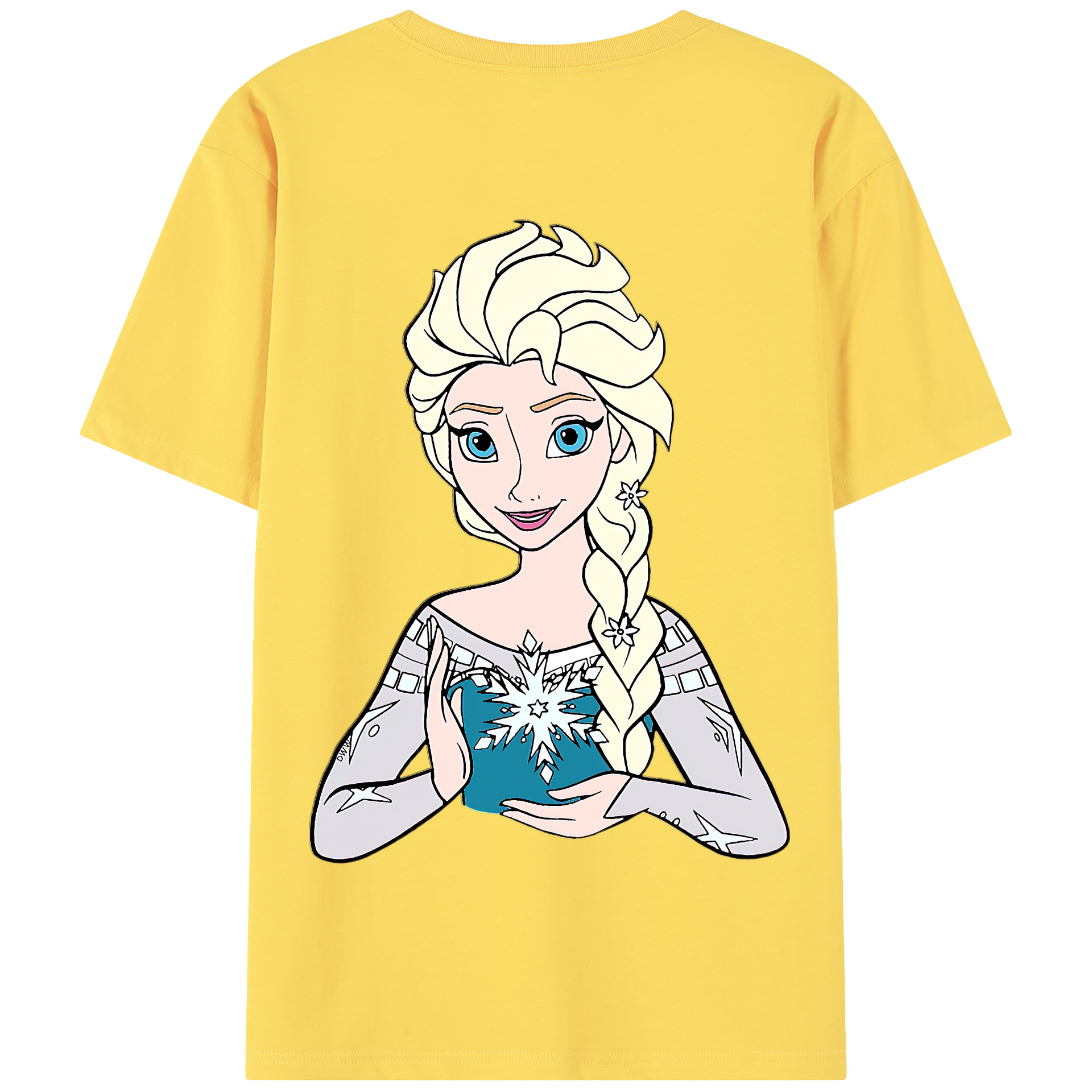 （画像用） アナと雪の女王 アンナ エルサ Frozen Anna Elsa 綿100％半袖Tシャツ（背面プリント）