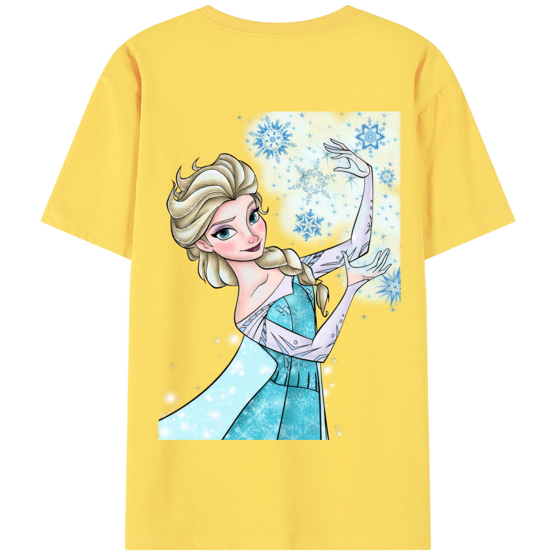 （画像用） アナと雪の女王 アンナ エルサ Frozen Anna Elsa 綿100％半袖Tシャツ（背面プリント）
