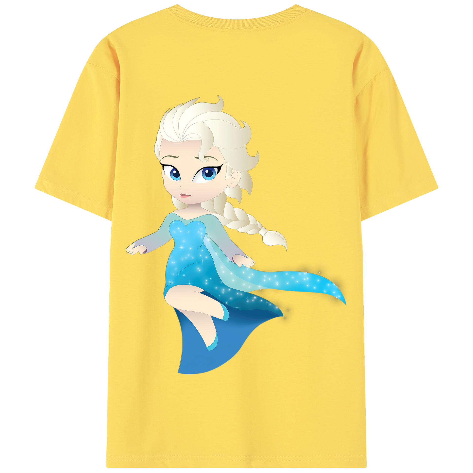 （画像用） アナと雪の女王 アンナ エルサ Frozen Anna Elsa 綿100％半袖Tシャツ（背面プリント）