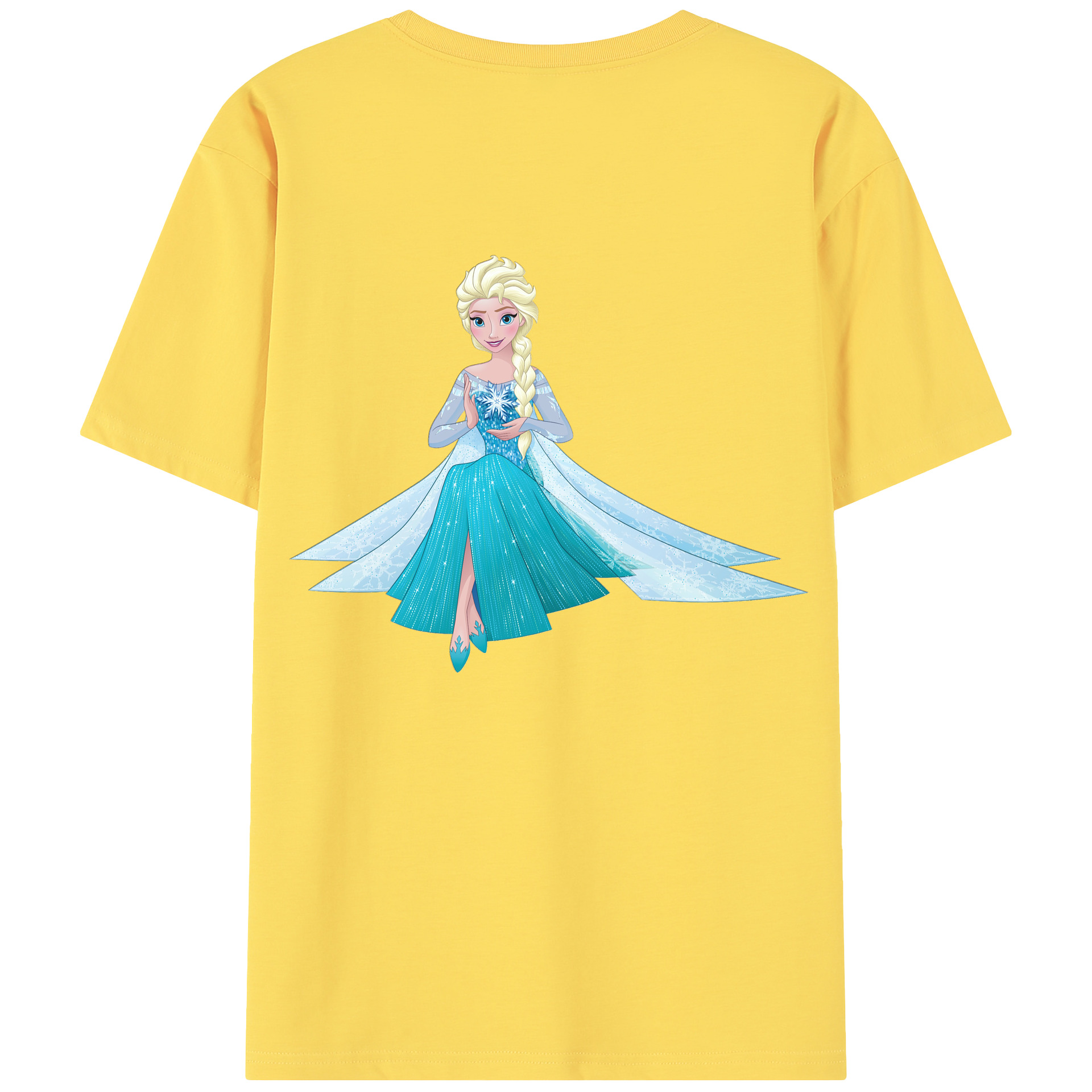 （画像用） アナと雪の女王 アンナ エルサ Frozen Anna Elsa 綿100％半袖Tシャツ（背面プリント）