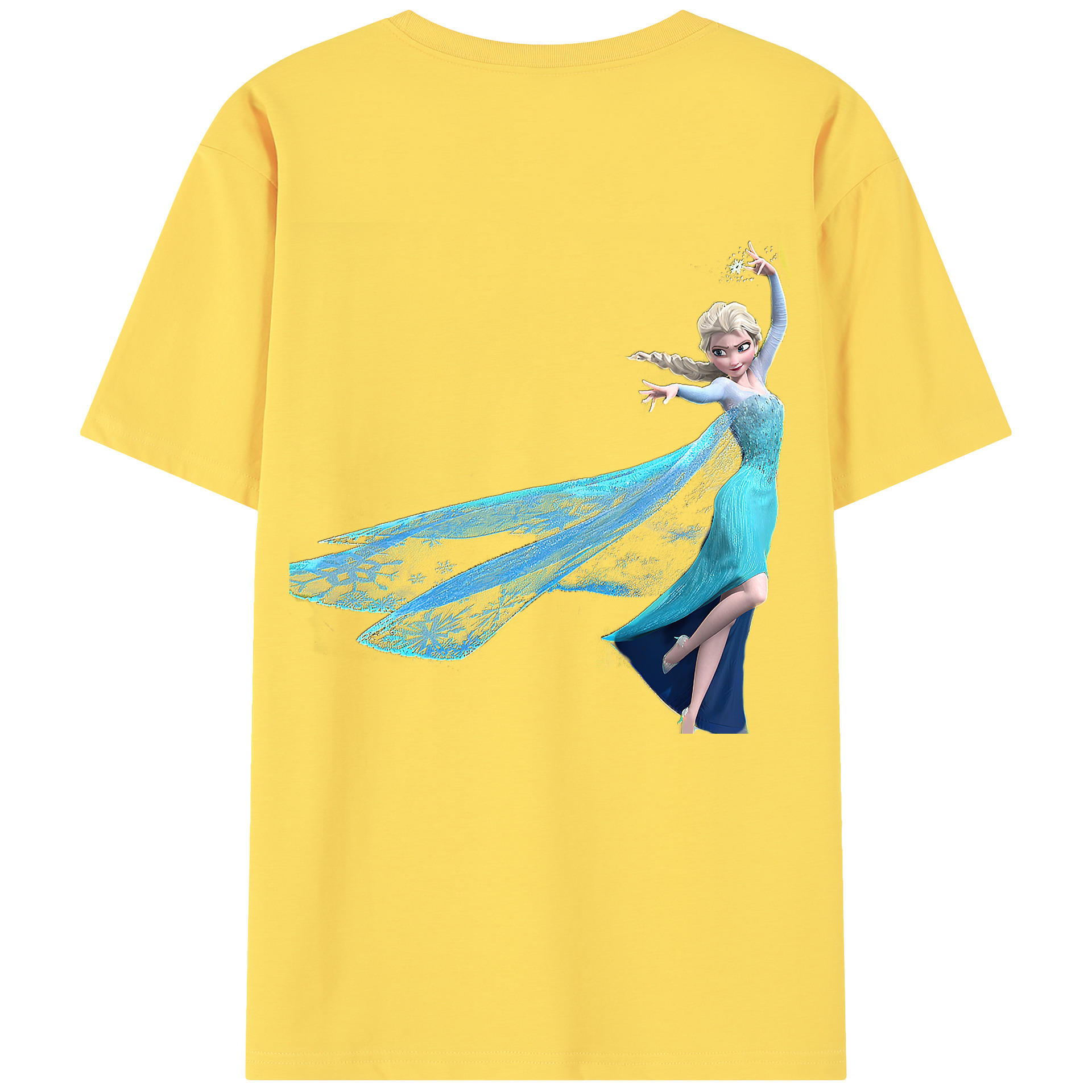 （画像用） アナと雪の女王 アンナ エルサ Frozen Anna Elsa 綿100％半袖Tシャツ（背面プリント）