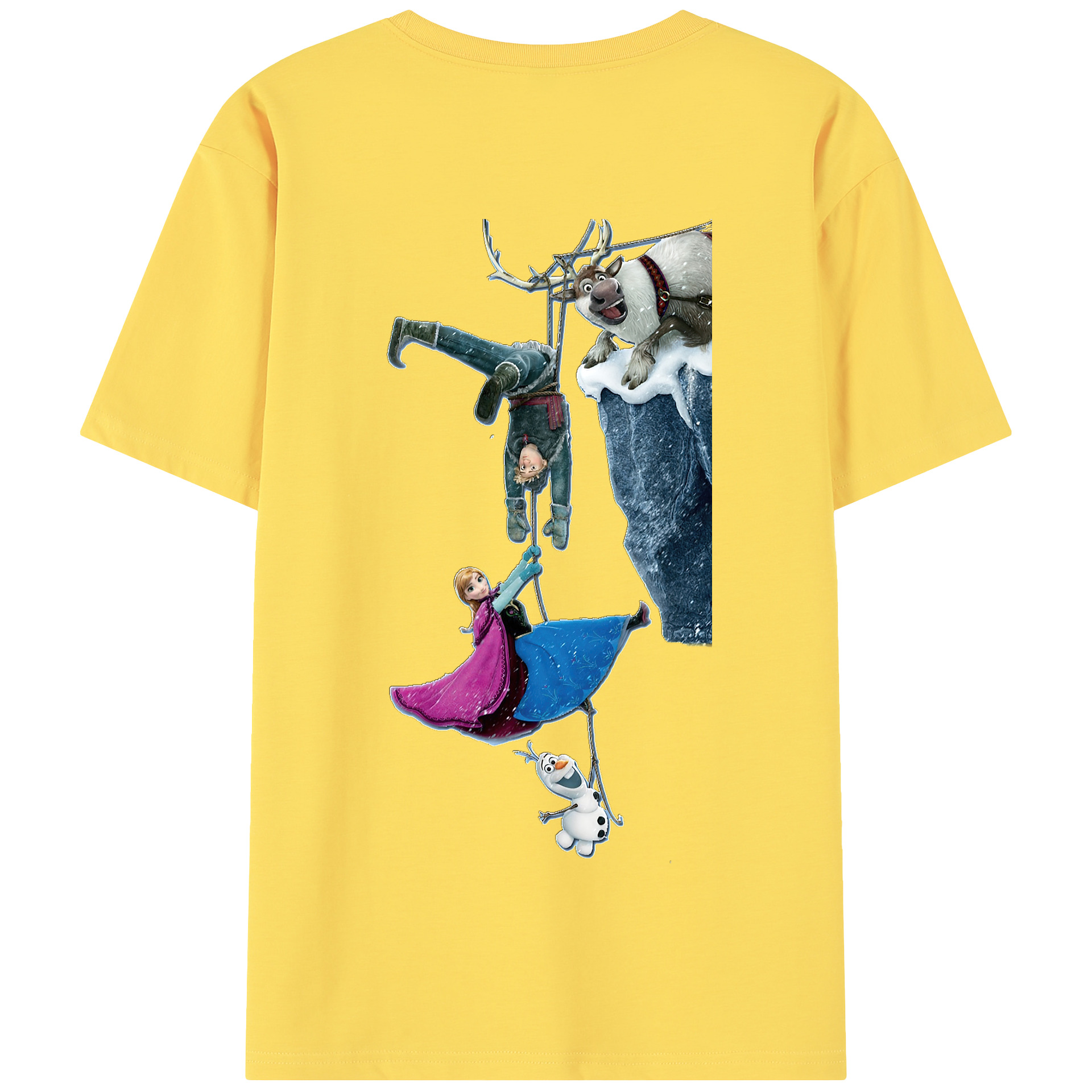 （画像用） アナと雪の女王 アンナ エルサ Frozen Anna Elsa 綿100％半袖Tシャツ（背面プリント）