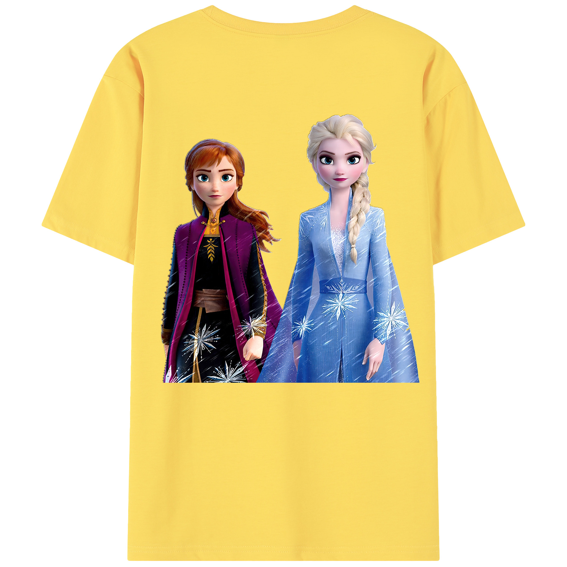 （画像用） アナと雪の女王 アンナ エルサ Frozen Anna Elsa 綿100％半袖Tシャツ（背面プリント）