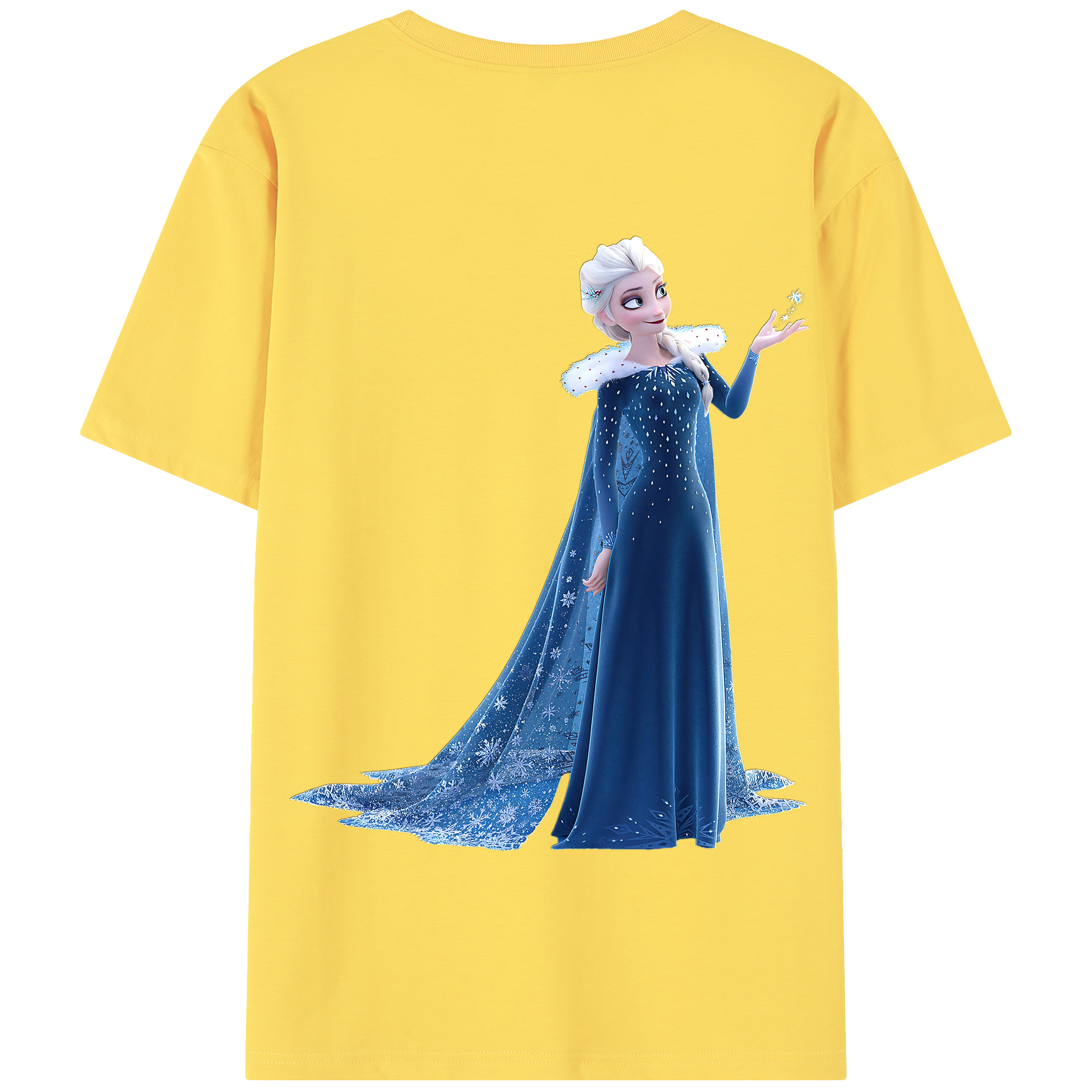 （画像用） アナと雪の女王 アンナ エルサ Frozen Anna Elsa 綿100％半袖Tシャツ（背面プリント）