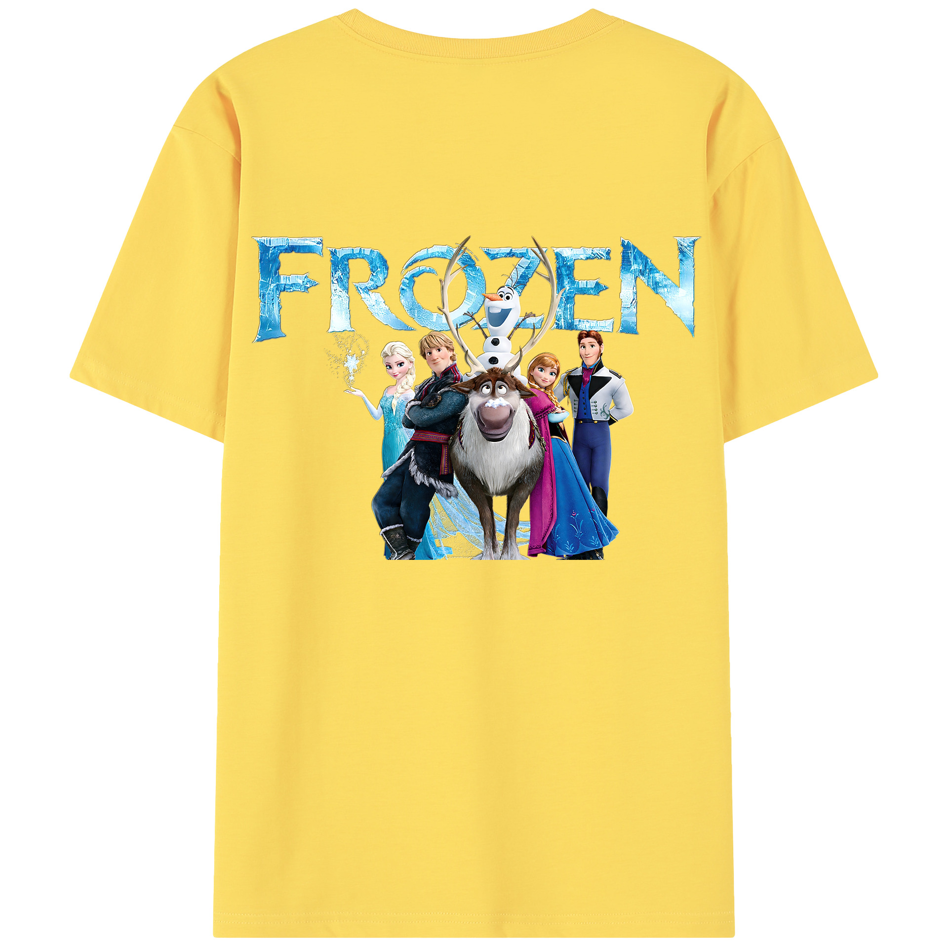 （画像用） アナと雪の女王 アンナ エルサ Frozen Anna Elsa 綿100％半袖Tシャツ（背面プリント）