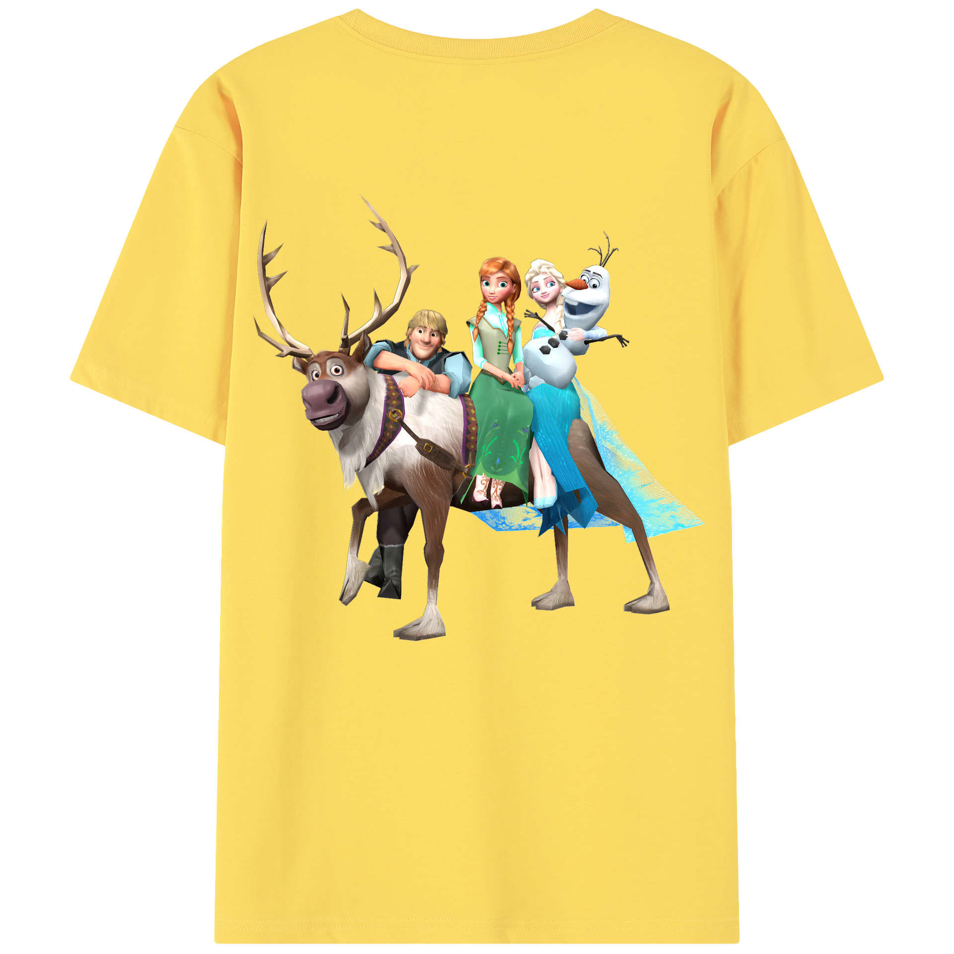 （画像用） アナと雪の女王 アンナ エルサ Frozen Anna Elsa 綿100％半袖Tシャツ（背面プリント）