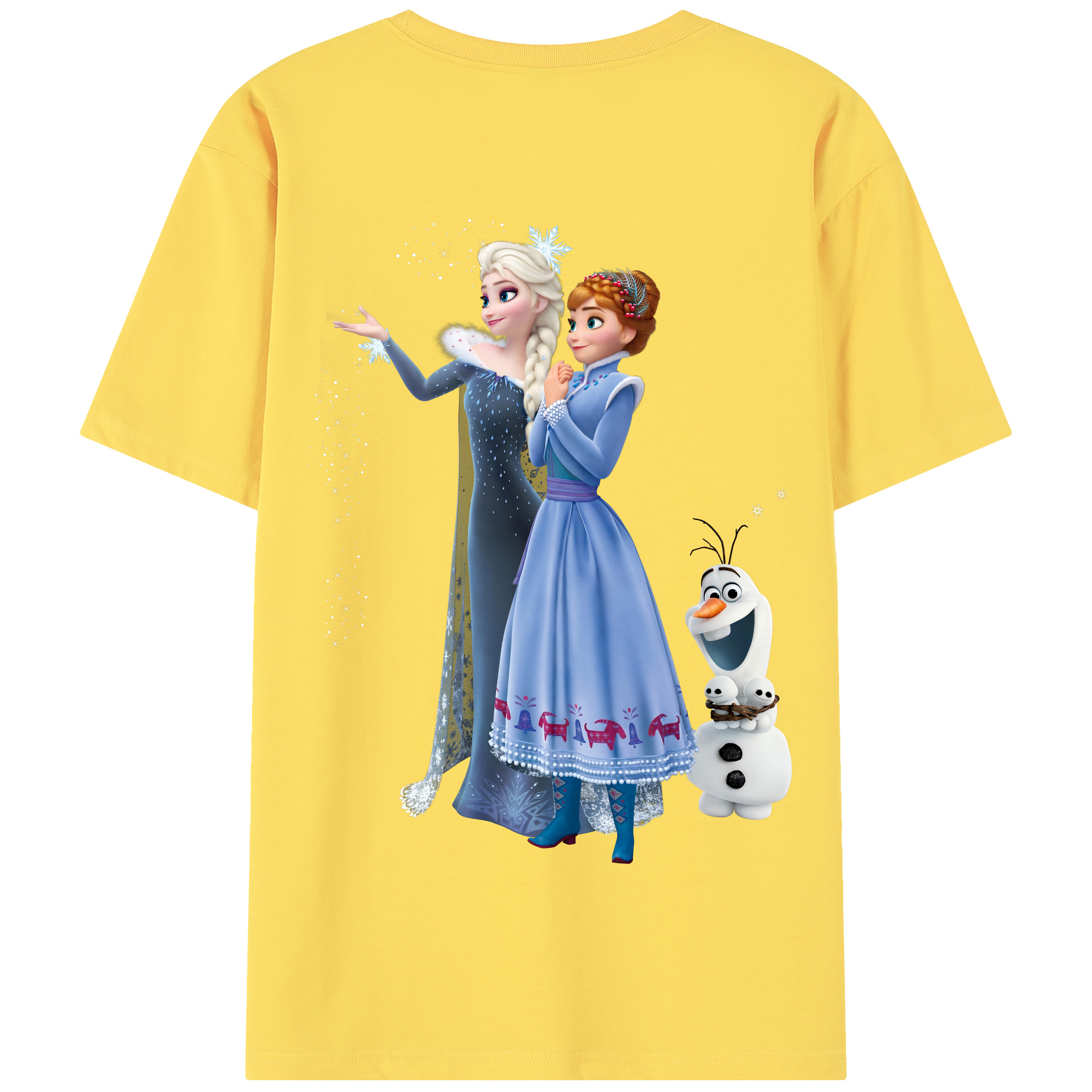 （画像用） アナと雪の女王 アンナ エルサ Frozen Anna Elsa 綿100％半袖Tシャツ（背面プリント）