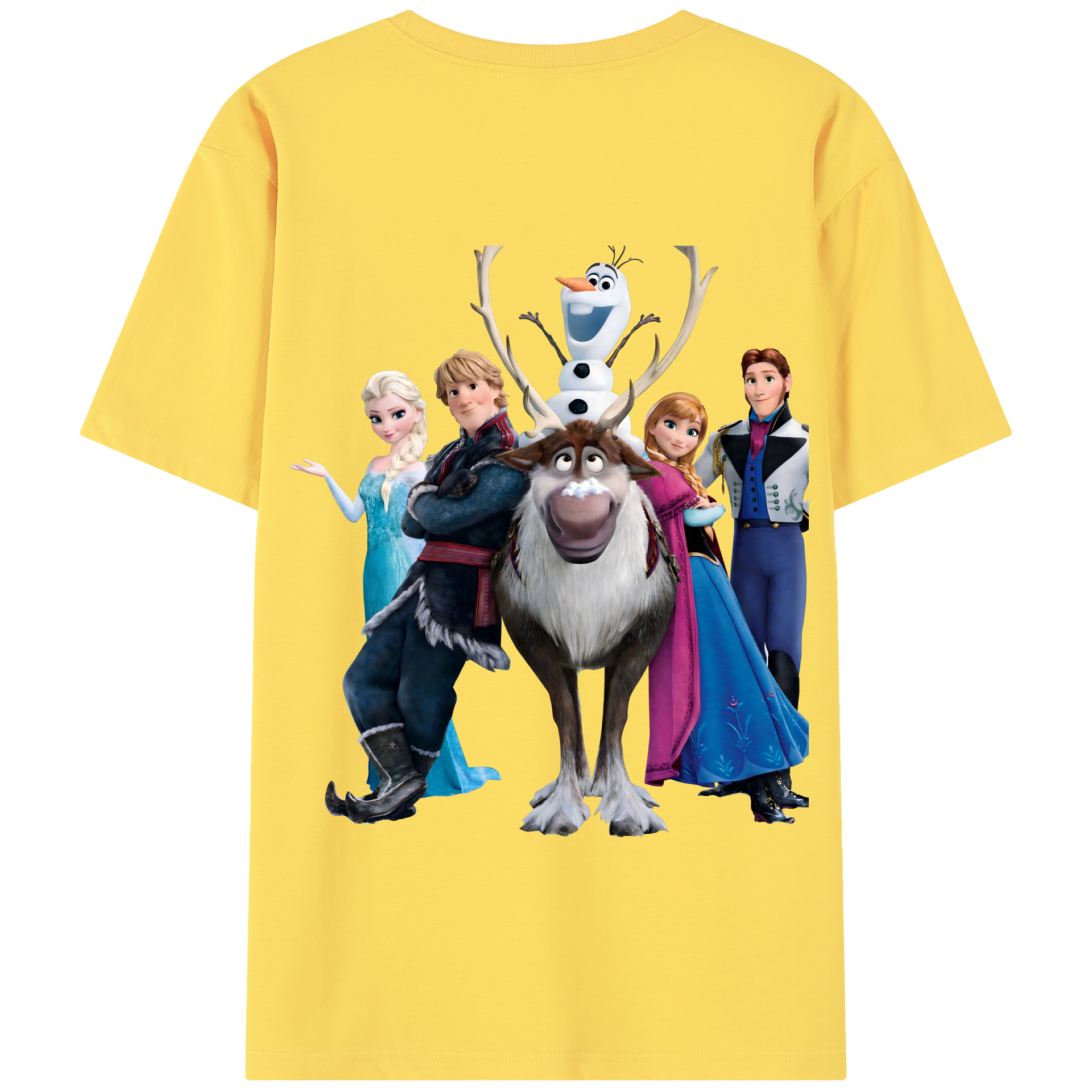 （画像用） アナと雪の女王 アンナ エルサ Frozen Anna Elsa 綿100％半袖Tシャツ（背面プリント）