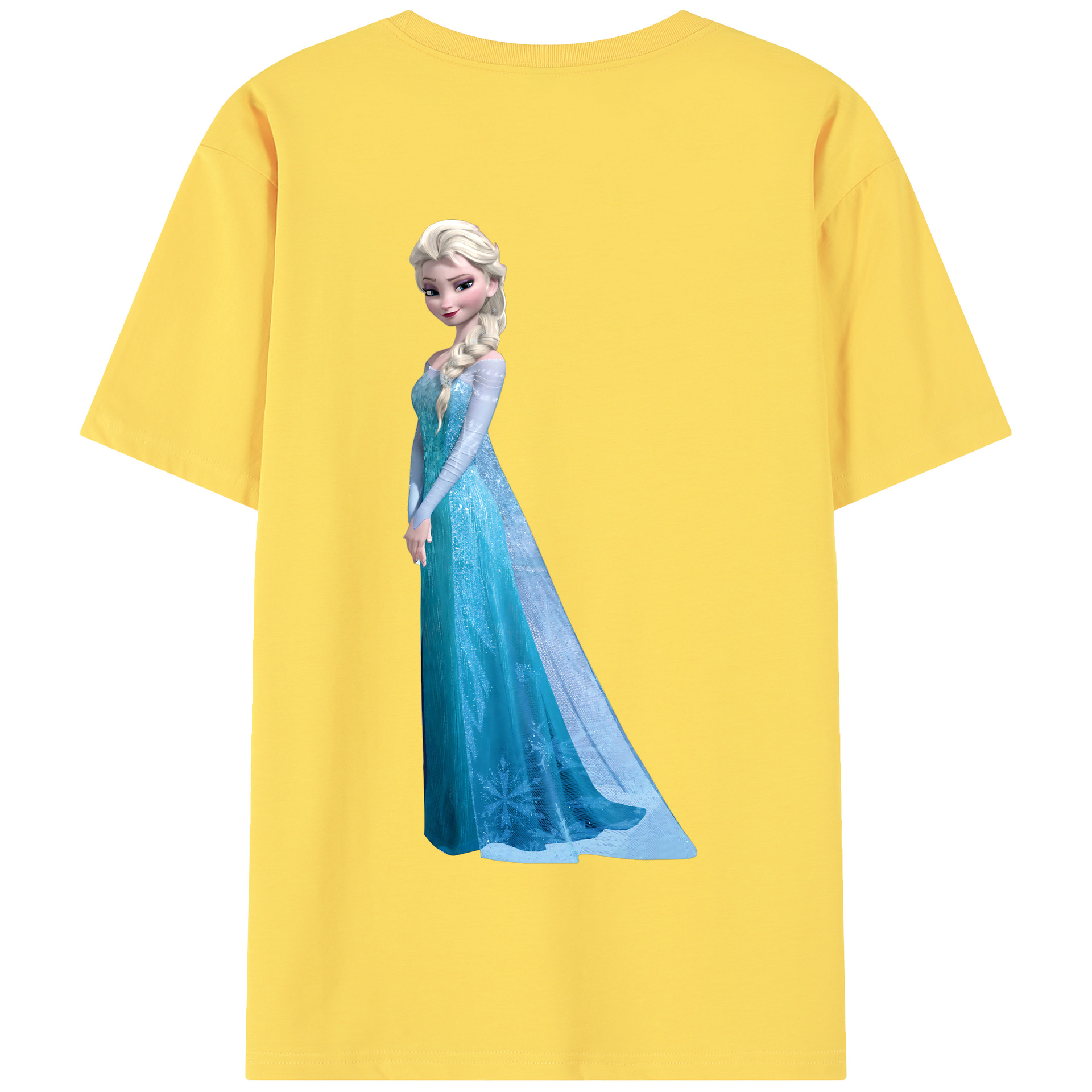 （画像用） アナと雪の女王 アンナ エルサ Frozen Anna Elsa 綿100％半袖Tシャツ（背面プリント）