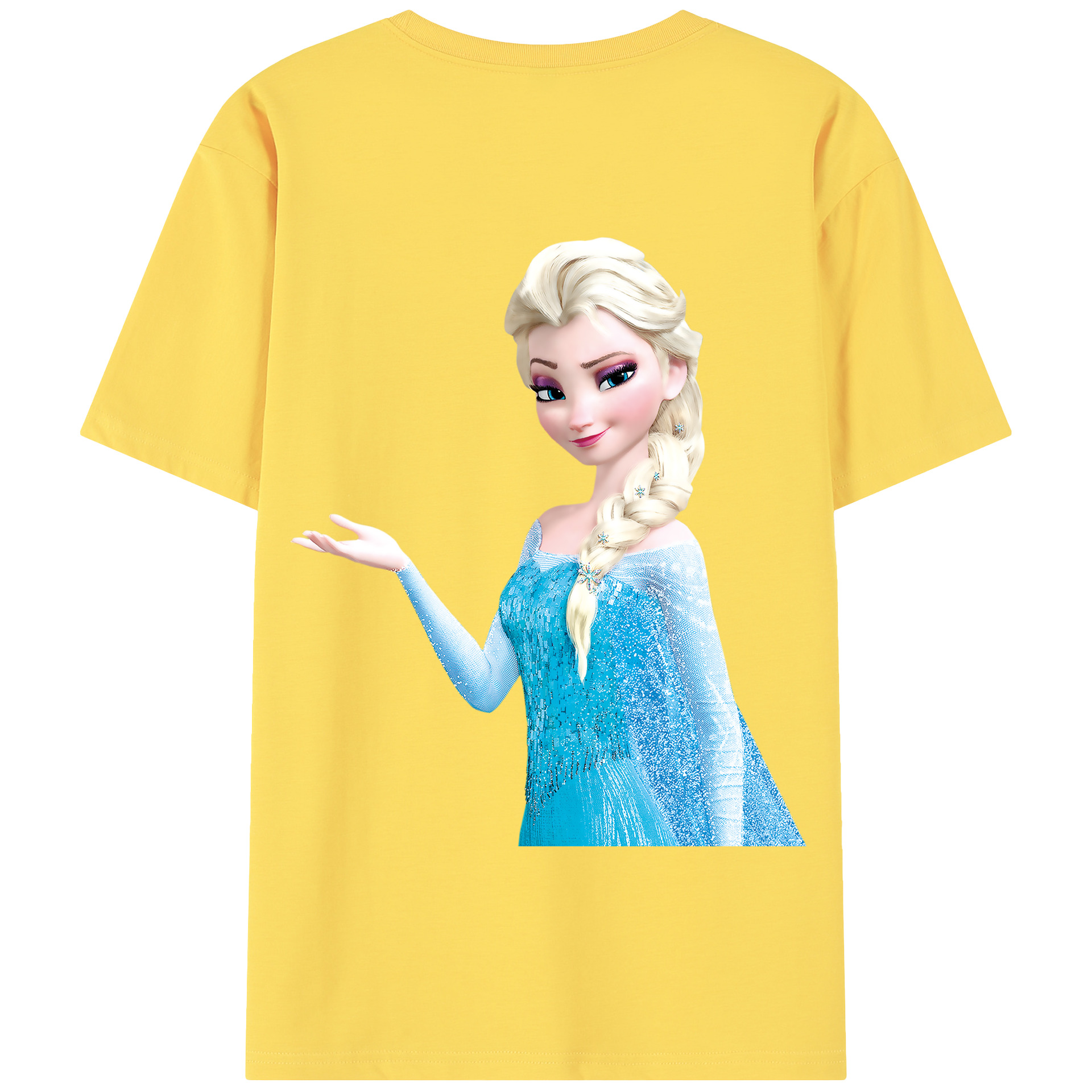 （画像用） アナと雪の女王 アンナ エルサ Frozen Anna Elsa 綿100％半袖Tシャツ（背面プリント）